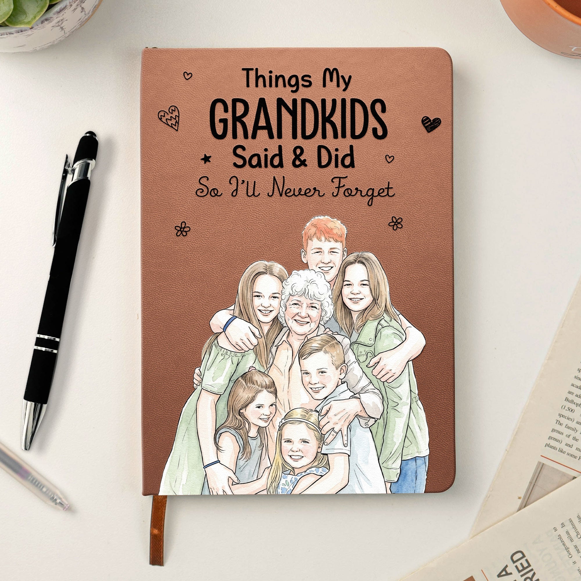 Things My Grandkids Said & Did So I'll Never Forget Watercolor - Personalized Journal