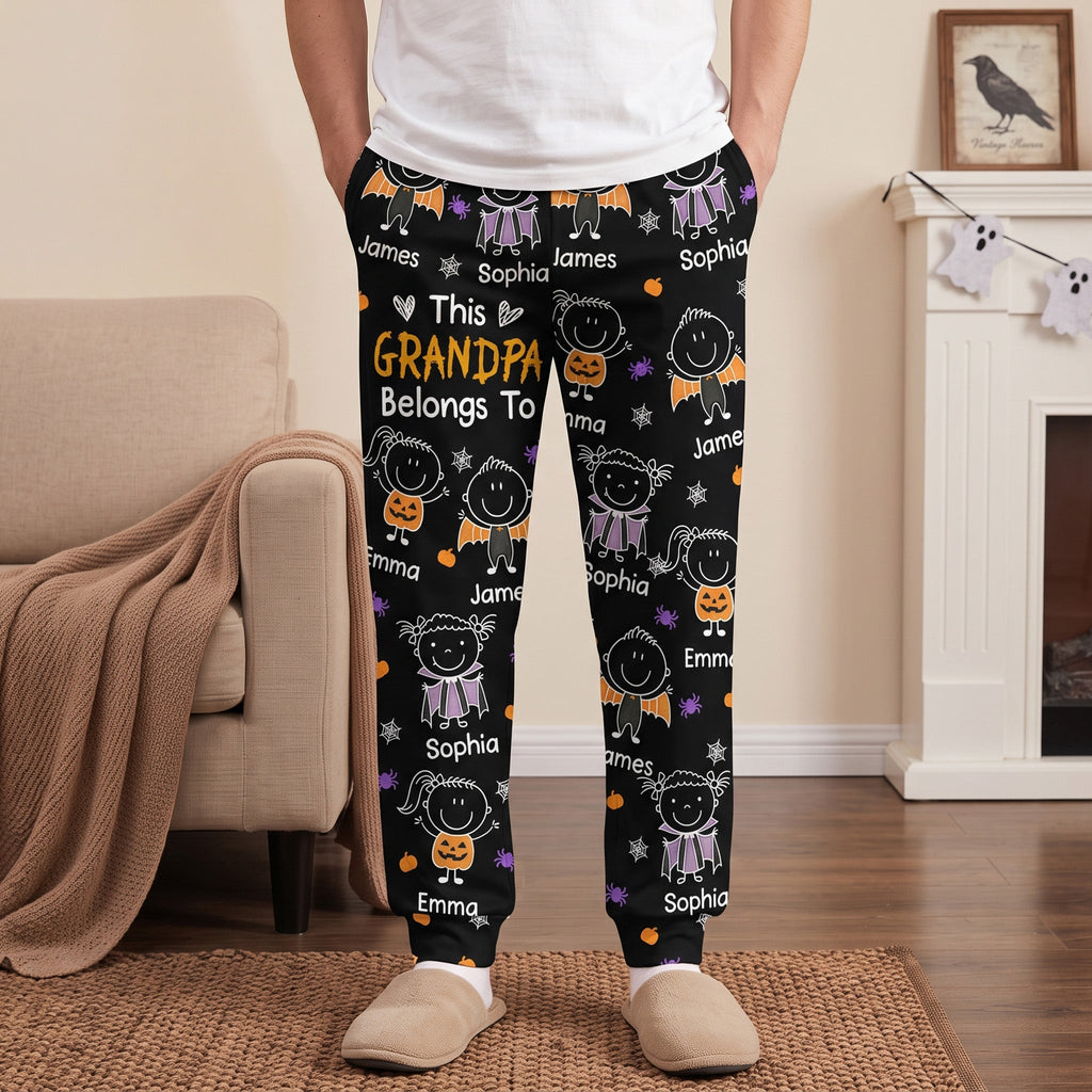 This Grandpa Belongs To Halloween Theme - Personalized Lounge Pants