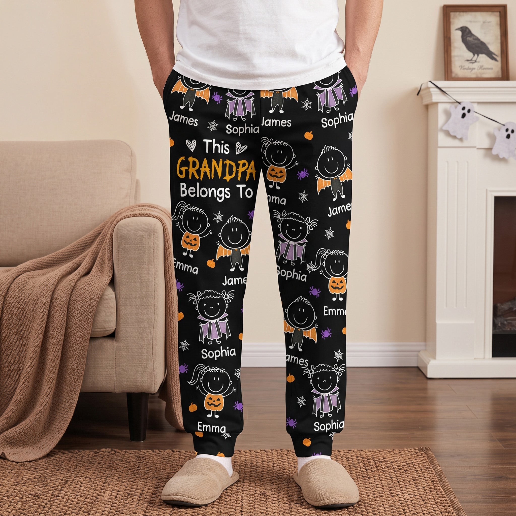 This Grandpa Belongs To Halloween Theme - Personalized Lounge Pants