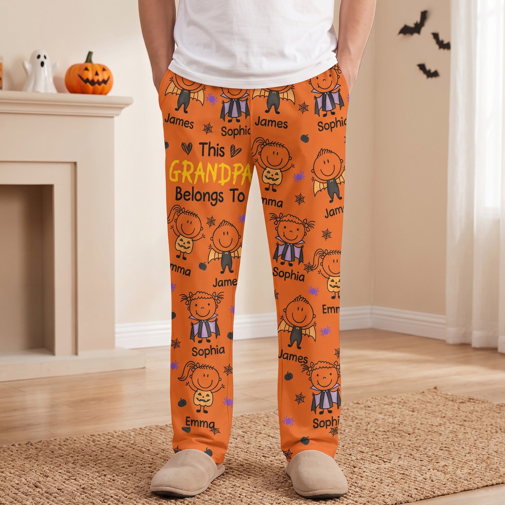 This Grandpa Belongs To Halloween Theme - Personalized Lounge Pants