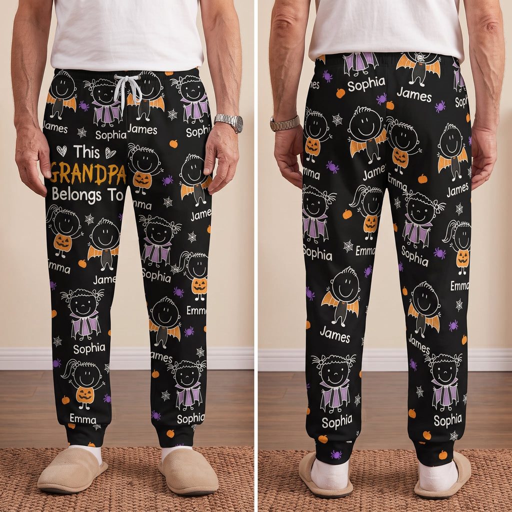 This Grandpa Belongs To Halloween Theme - Personalized Lounge Pants