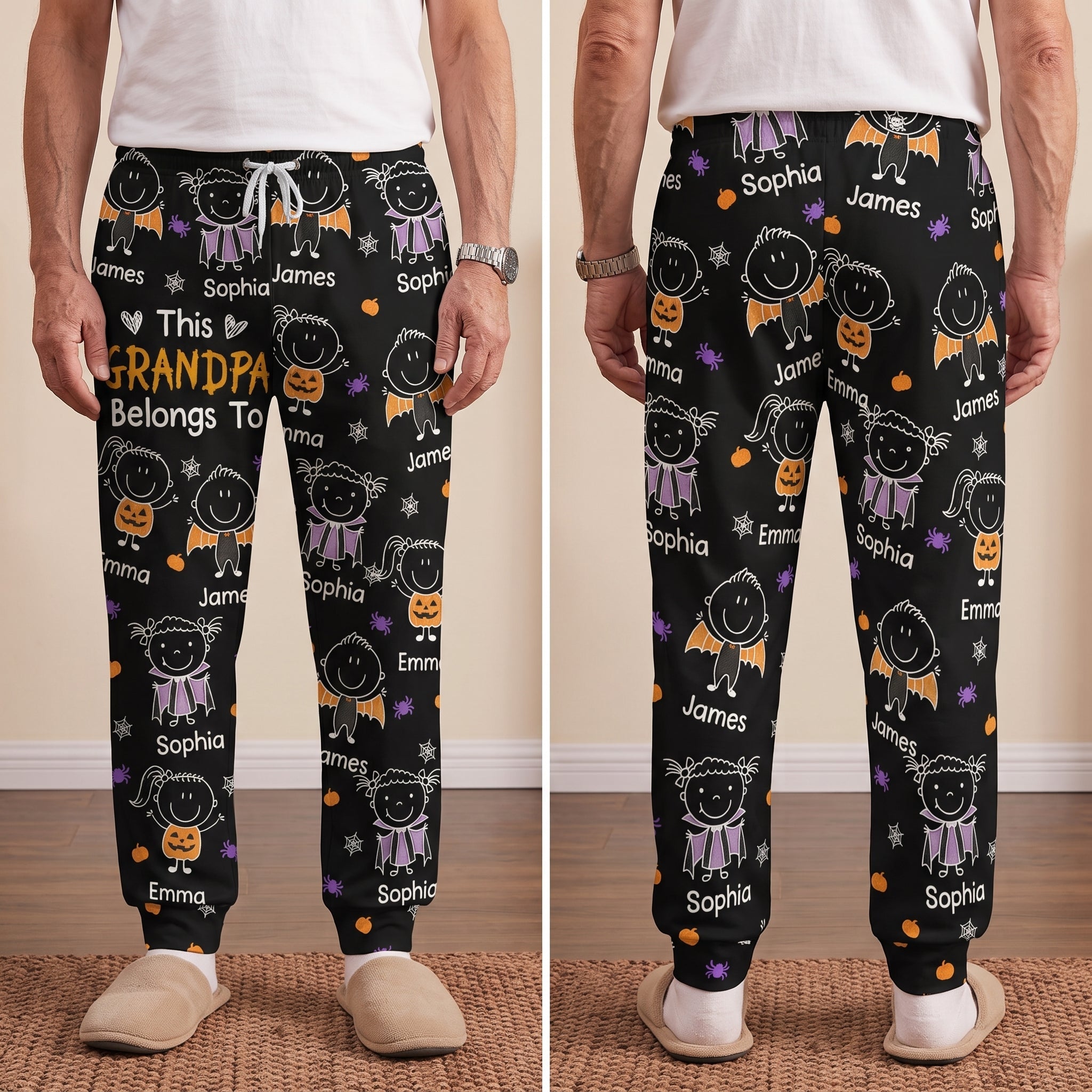 This Grandpa Belongs To Halloween Theme - Personalized Lounge Pants