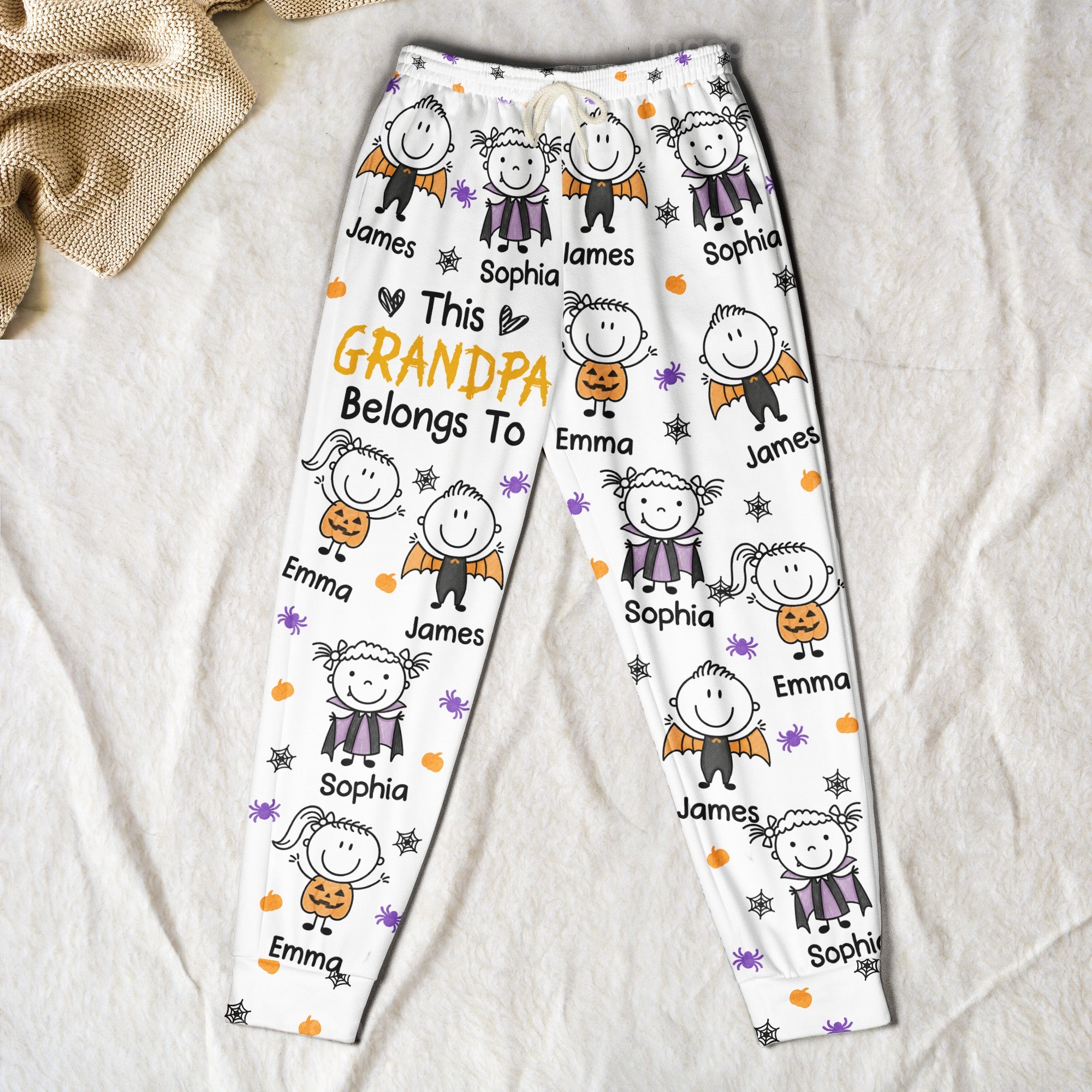 This Grandpa Belongs To Halloween Theme - Personalized Lounge Pants