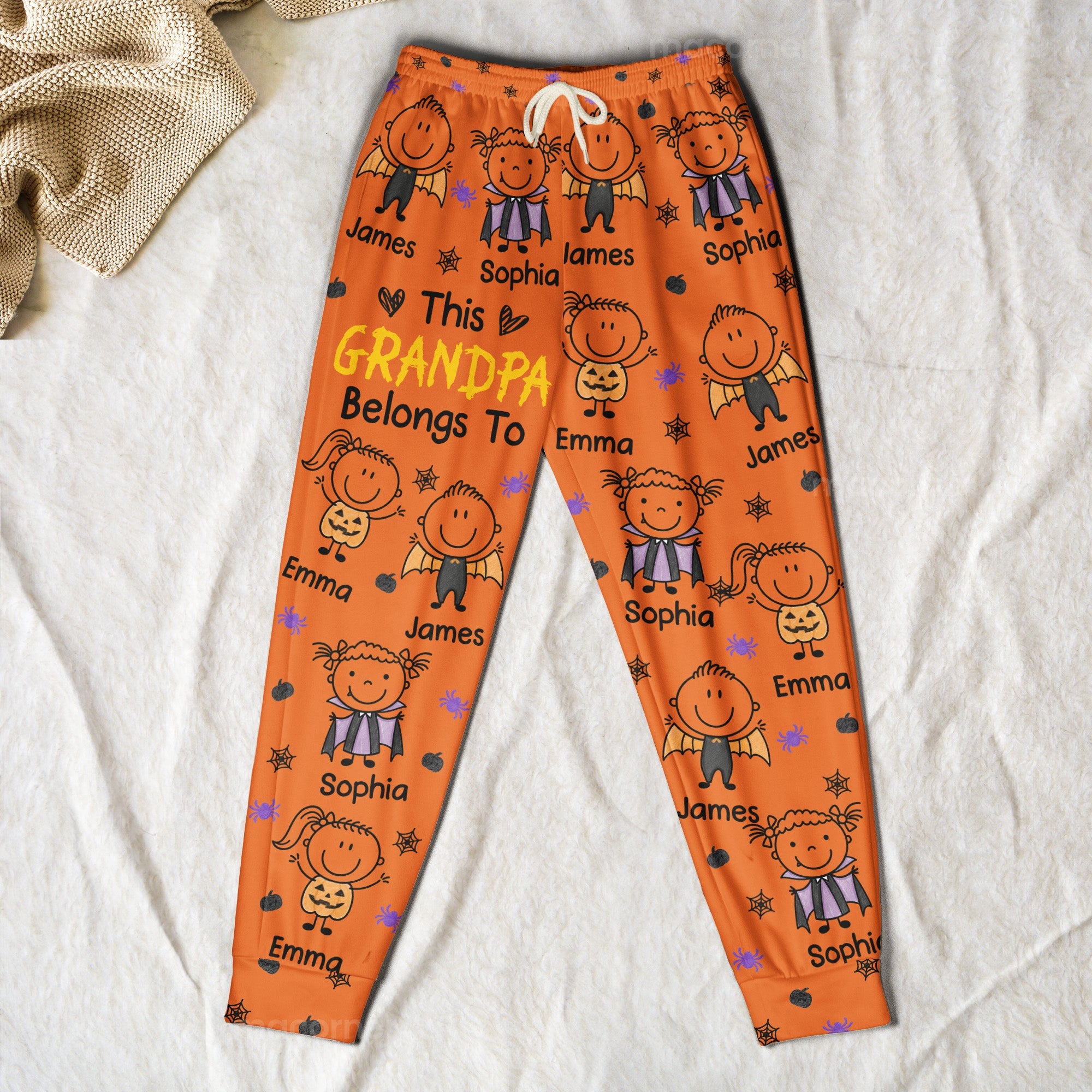 This Grandpa Belongs To Halloween Theme - Personalized Lounge Pants