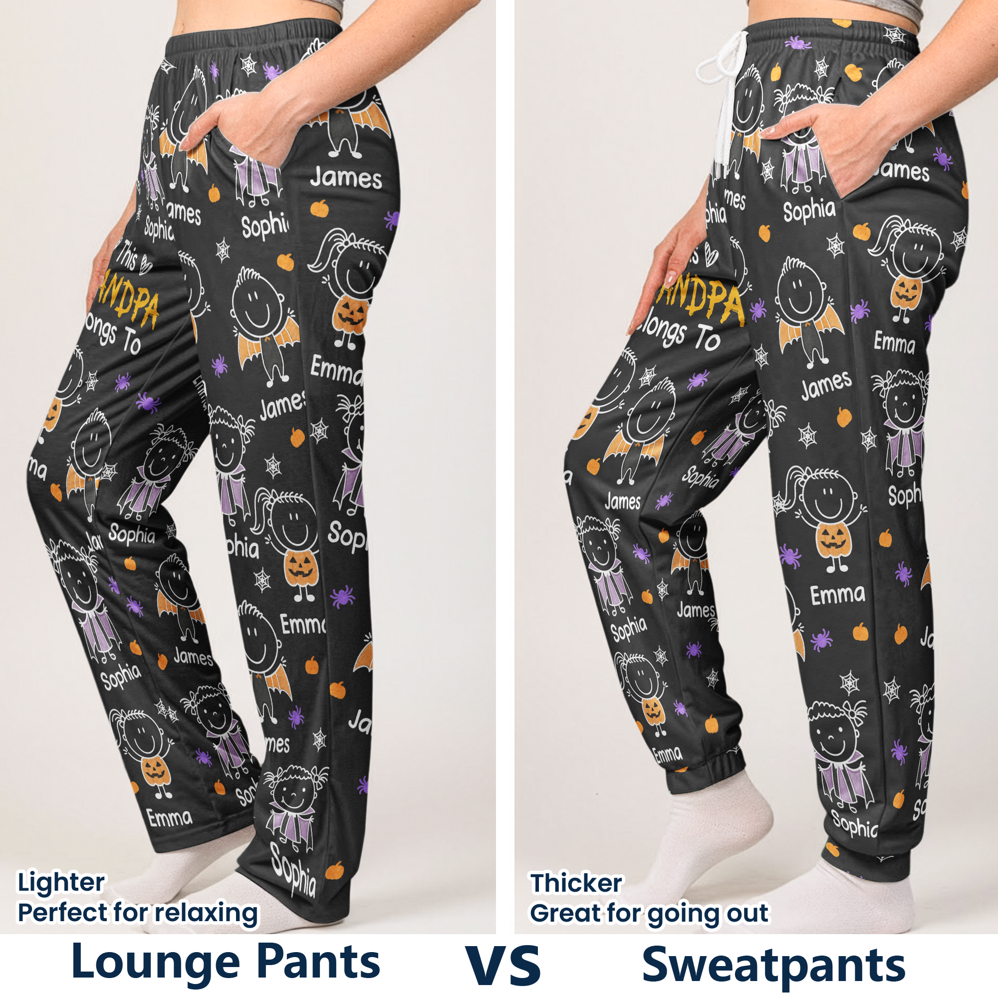 This Grandpa Belongs To Halloween Theme - Personalized Lounge Pants