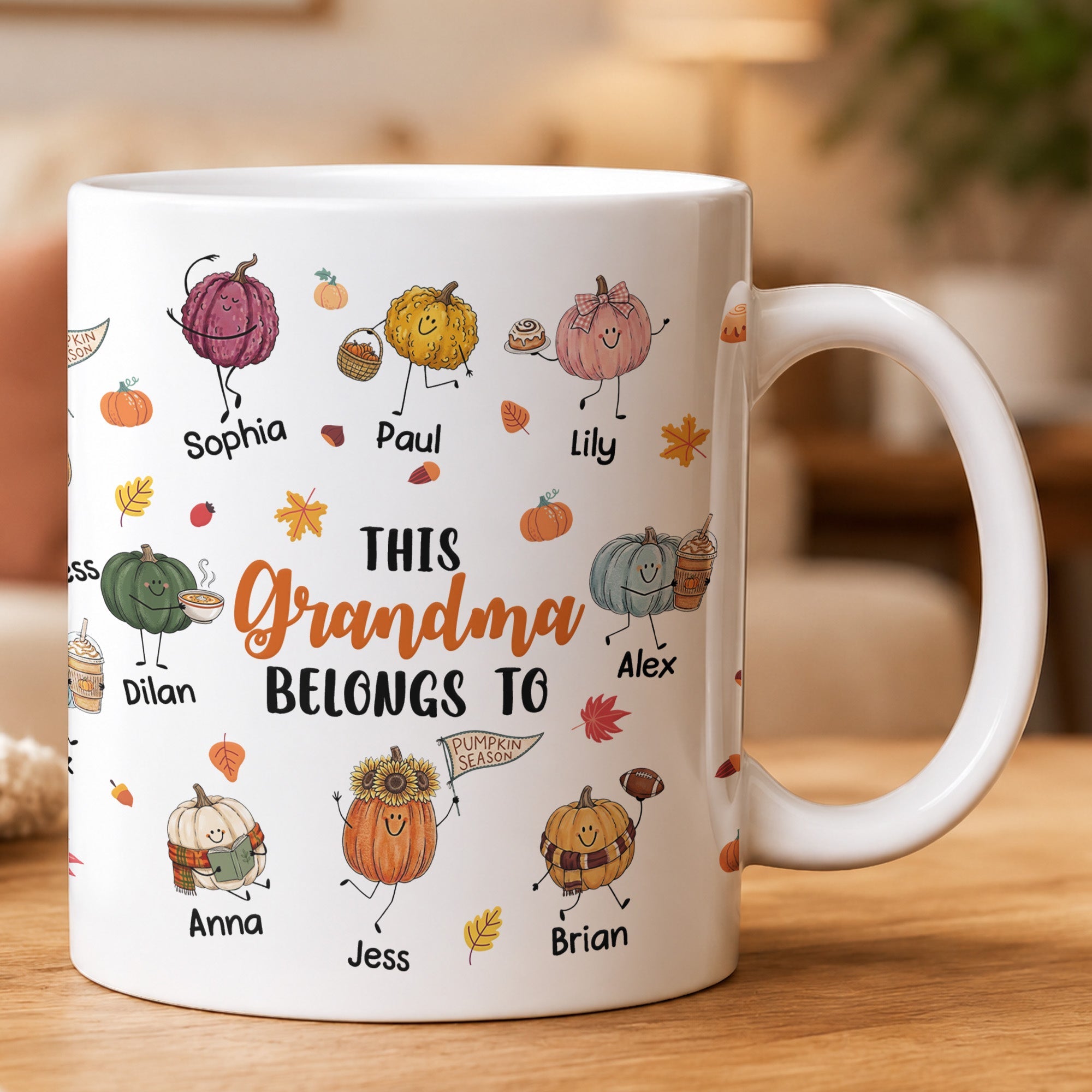 This Grandma Belongs To Autumn Vibes - Personalized Mug