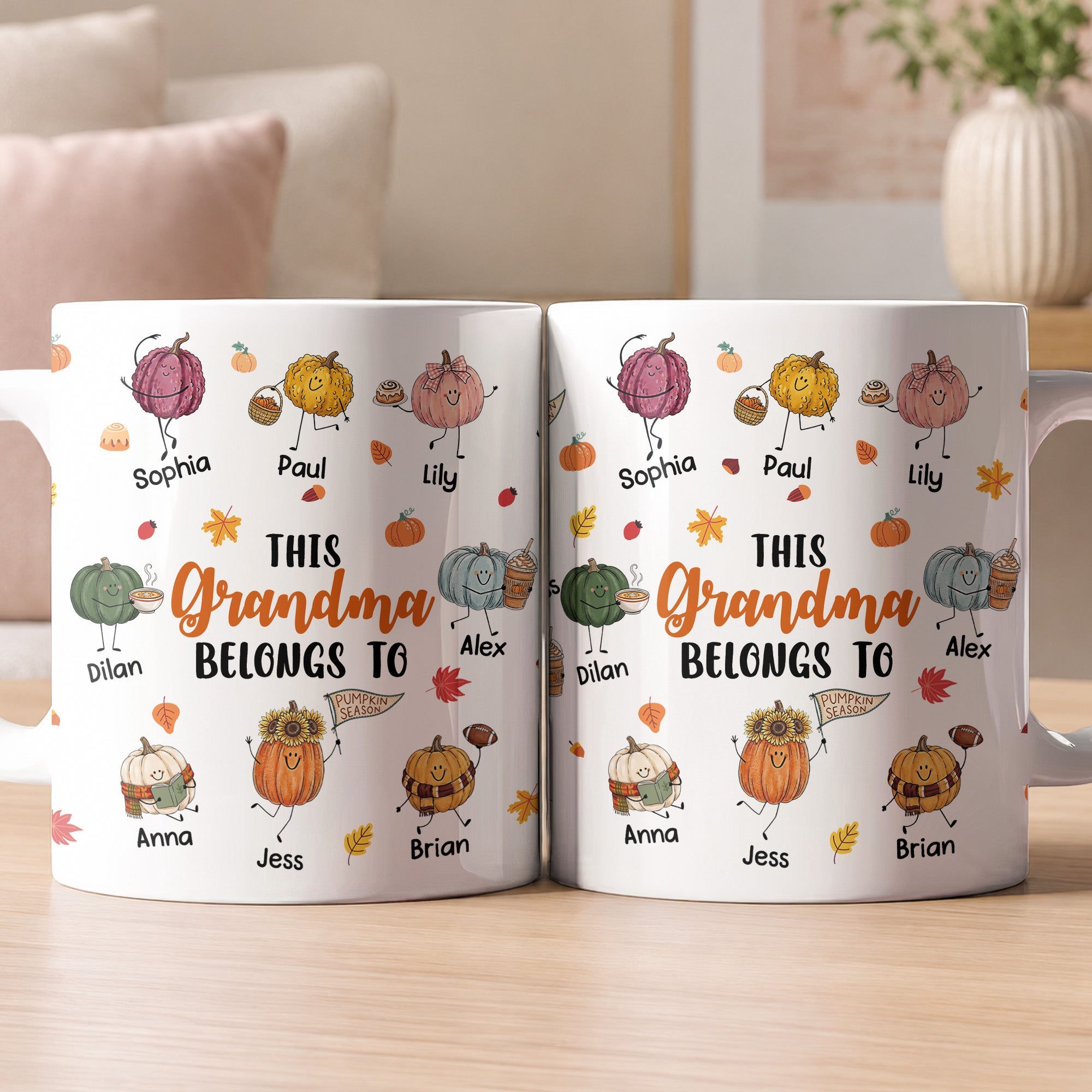 This Grandma Belongs To Autumn Vibes - Personalized Mug