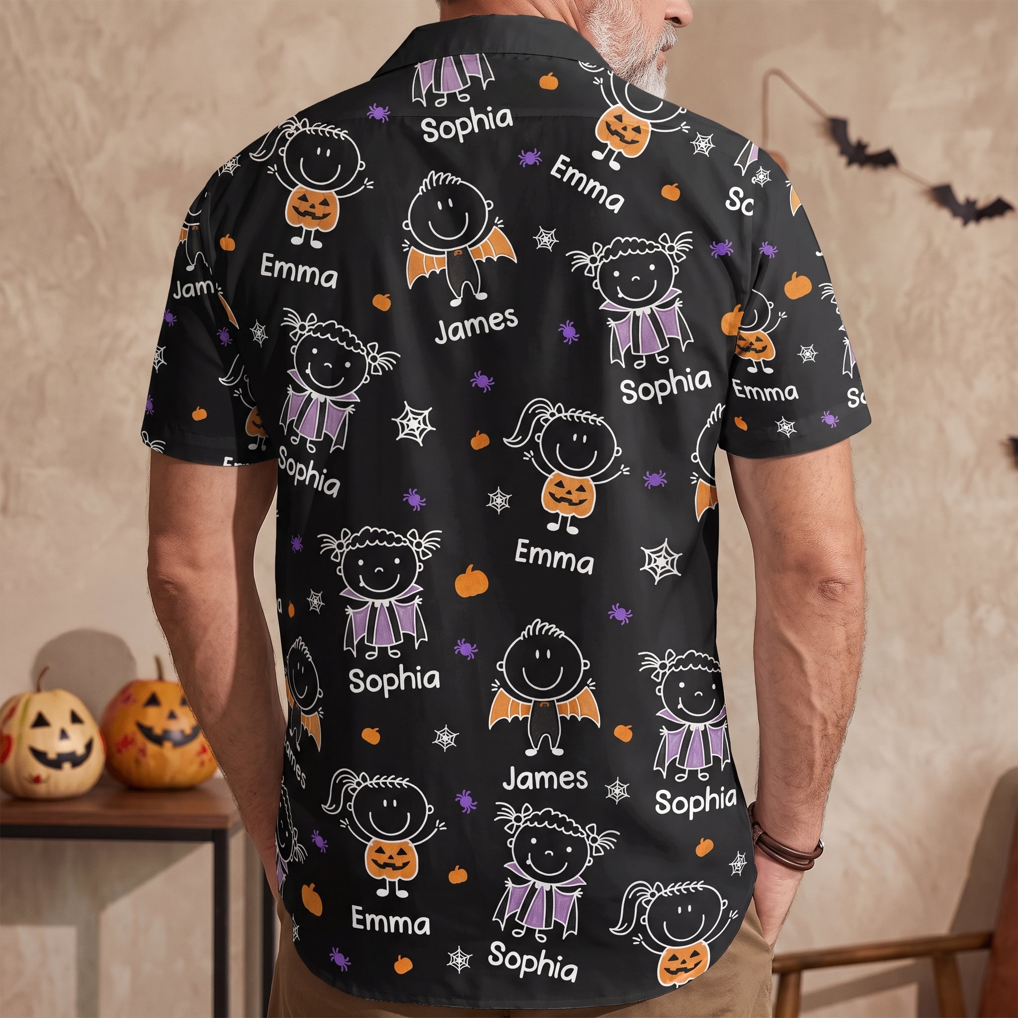 This Grandpa Belongs To Halloween Doodle Ver - Personalized Hawaiian Shirt