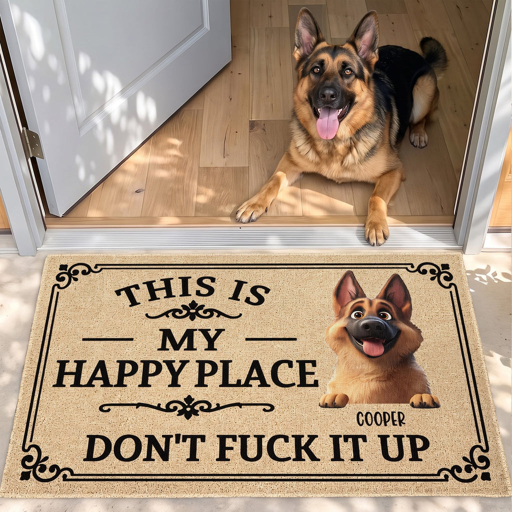 This Is My Happy Place - Personalized Doormat