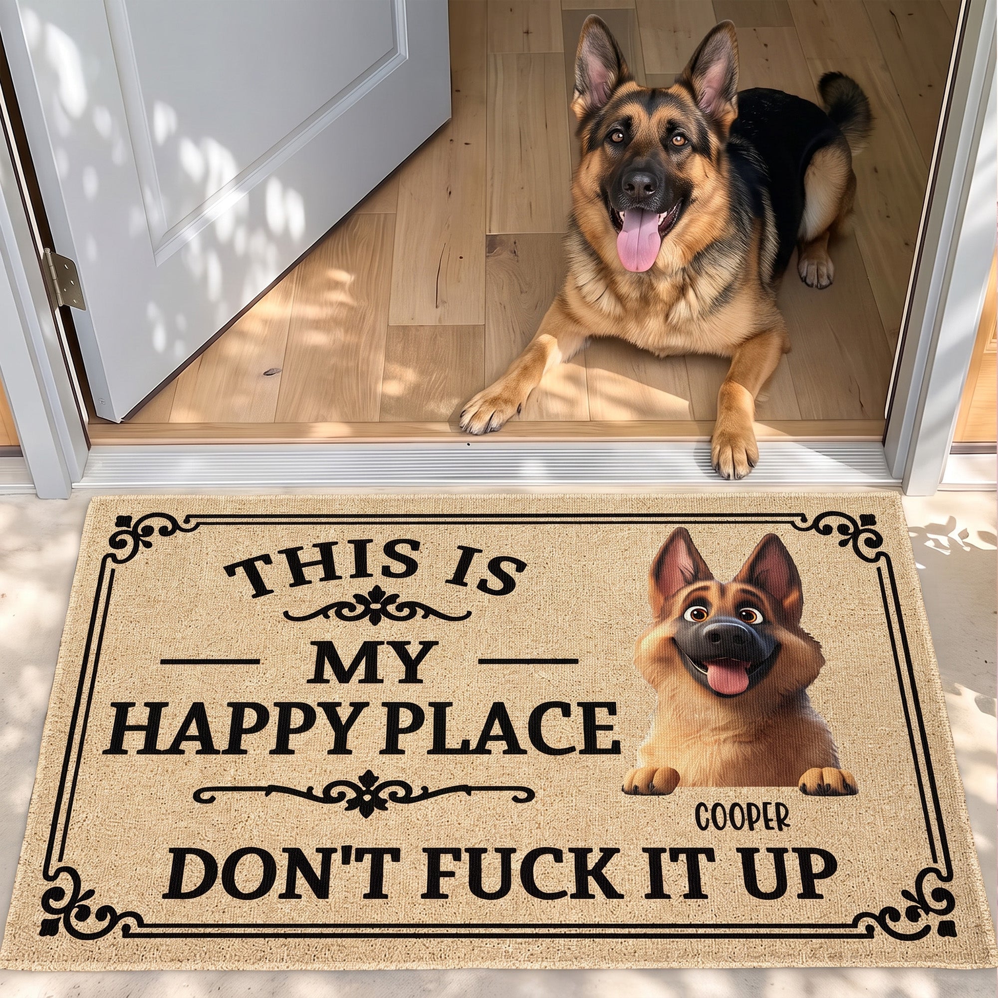 This Is My Happy Place - Personalized Doormat
