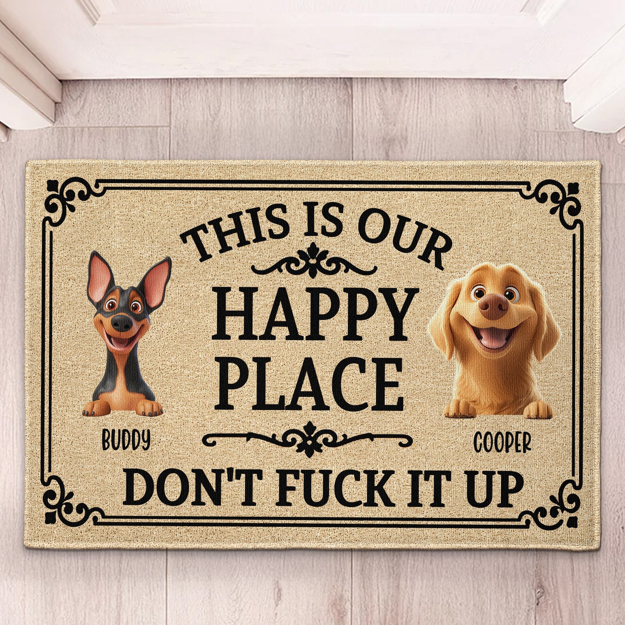 This Is My Happy Place - Personalized Doormat