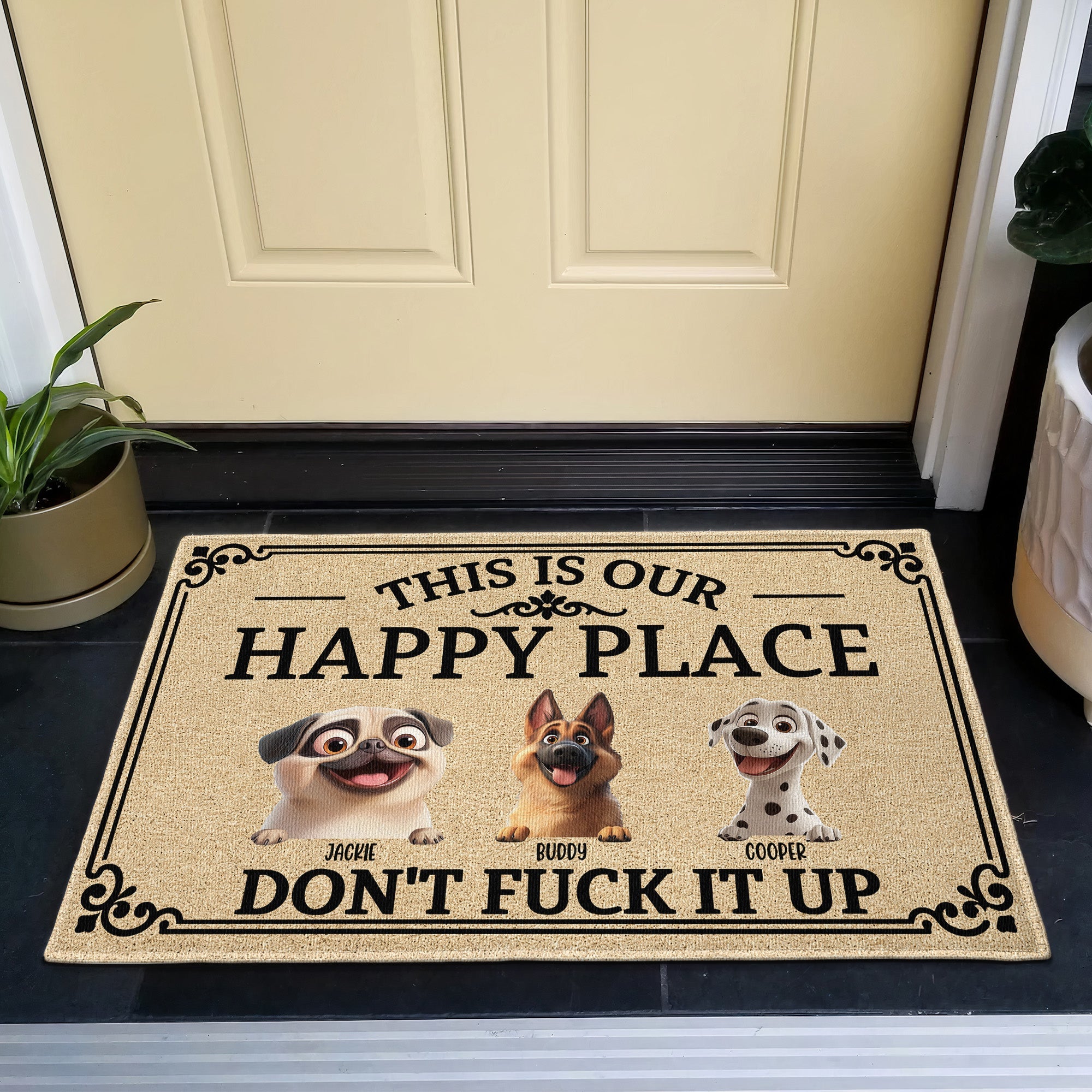 This Is My Happy Place - Personalized Doormat