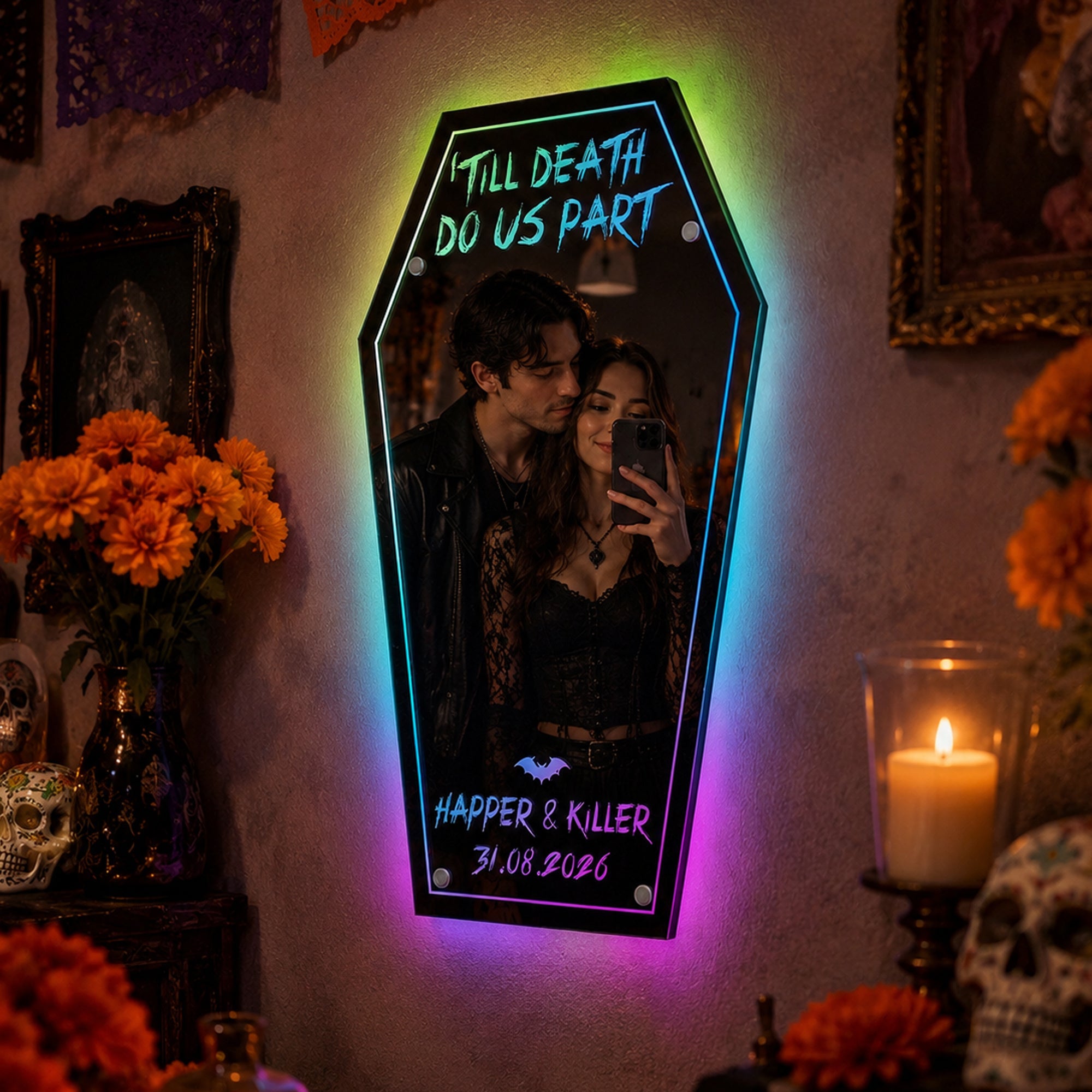 Till Death Do Us Part - Personalized LED Mirror