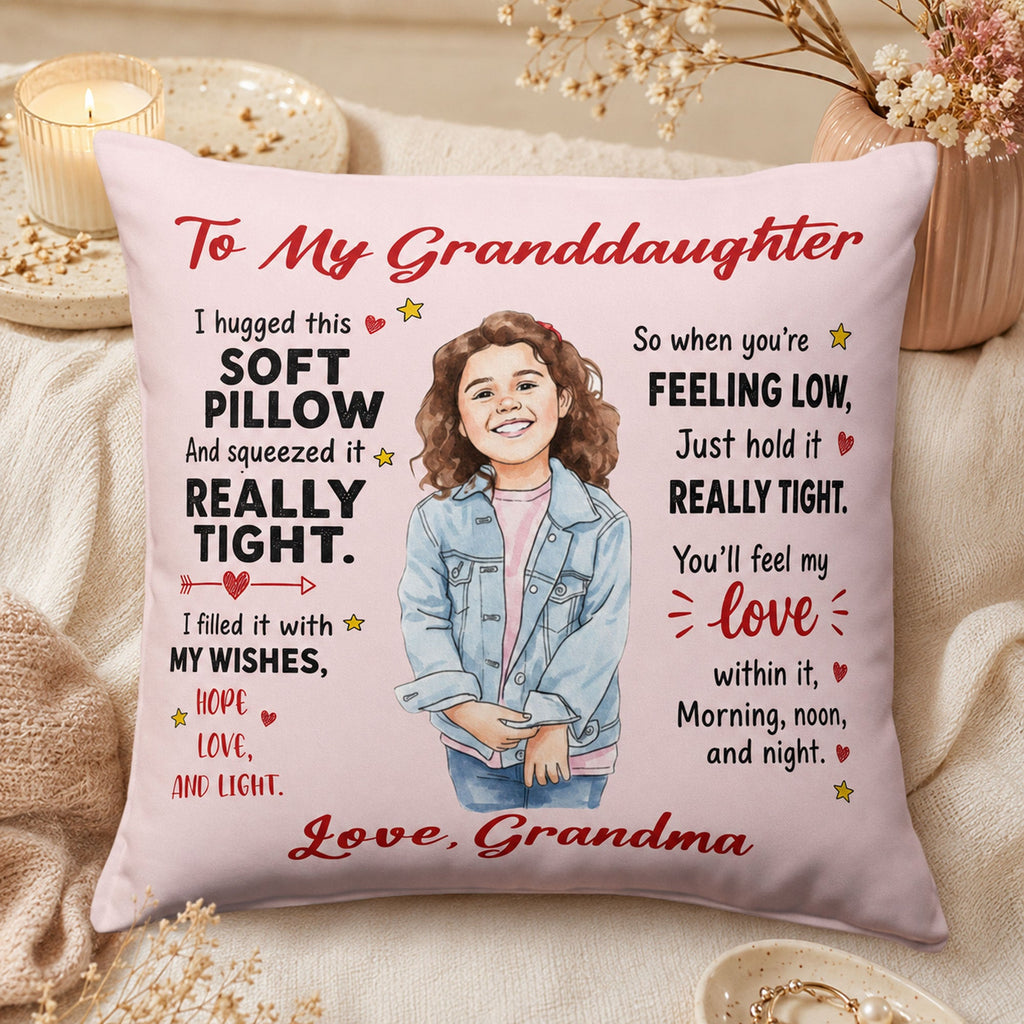 To My Grandkids Hug This Watercolor Style - Personalized Pillow