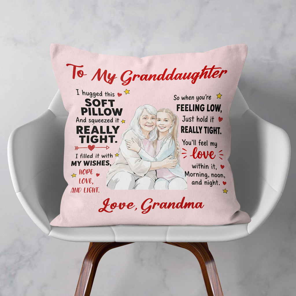To My Grandkids Hug This Watercolor Style - Personalized Pillow