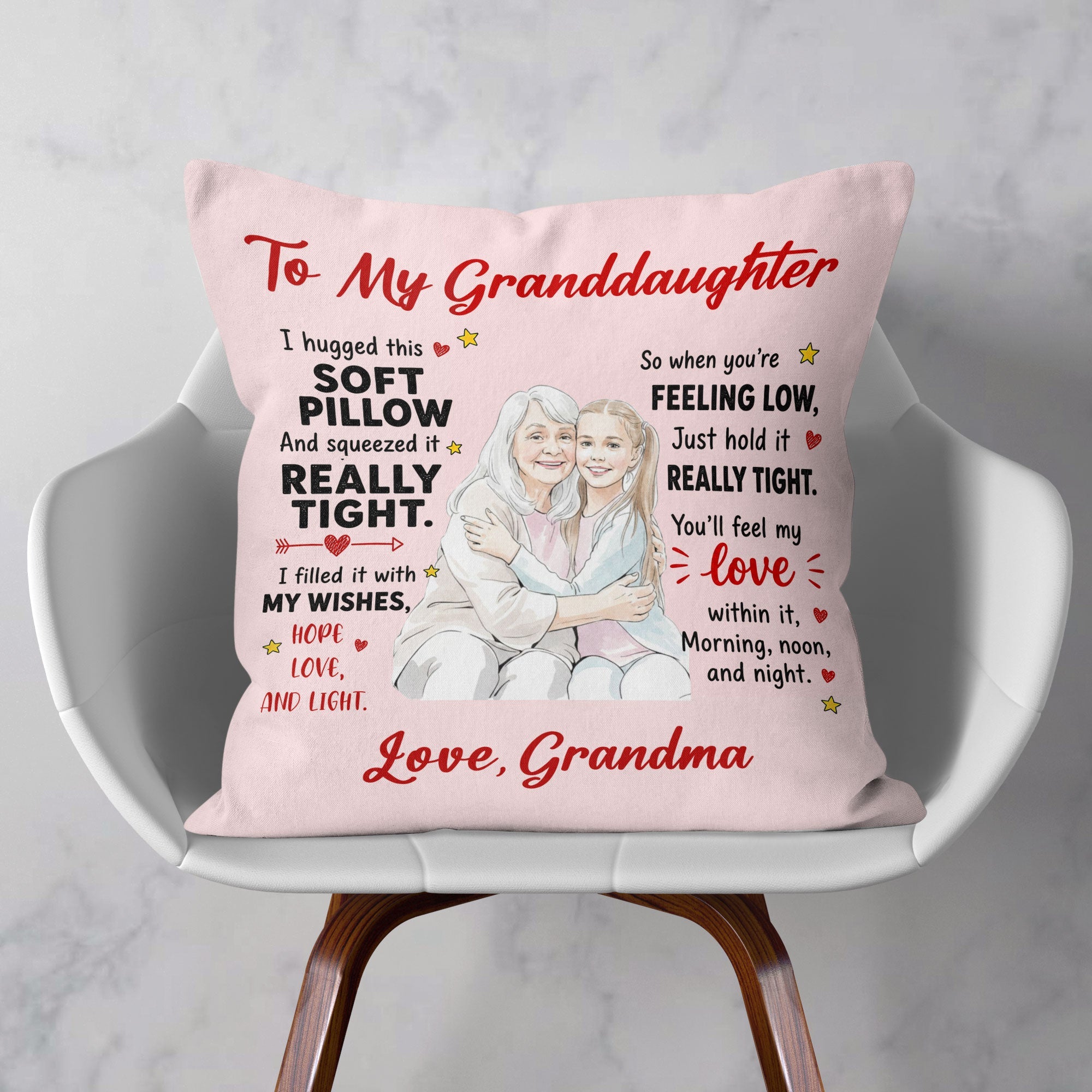 To My Grandkids Hug This Watercolor Style - Personalized Pillow