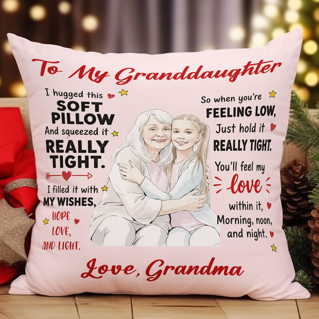 To My Grandkids Hug This Watercolor Style - Personalized Pillow