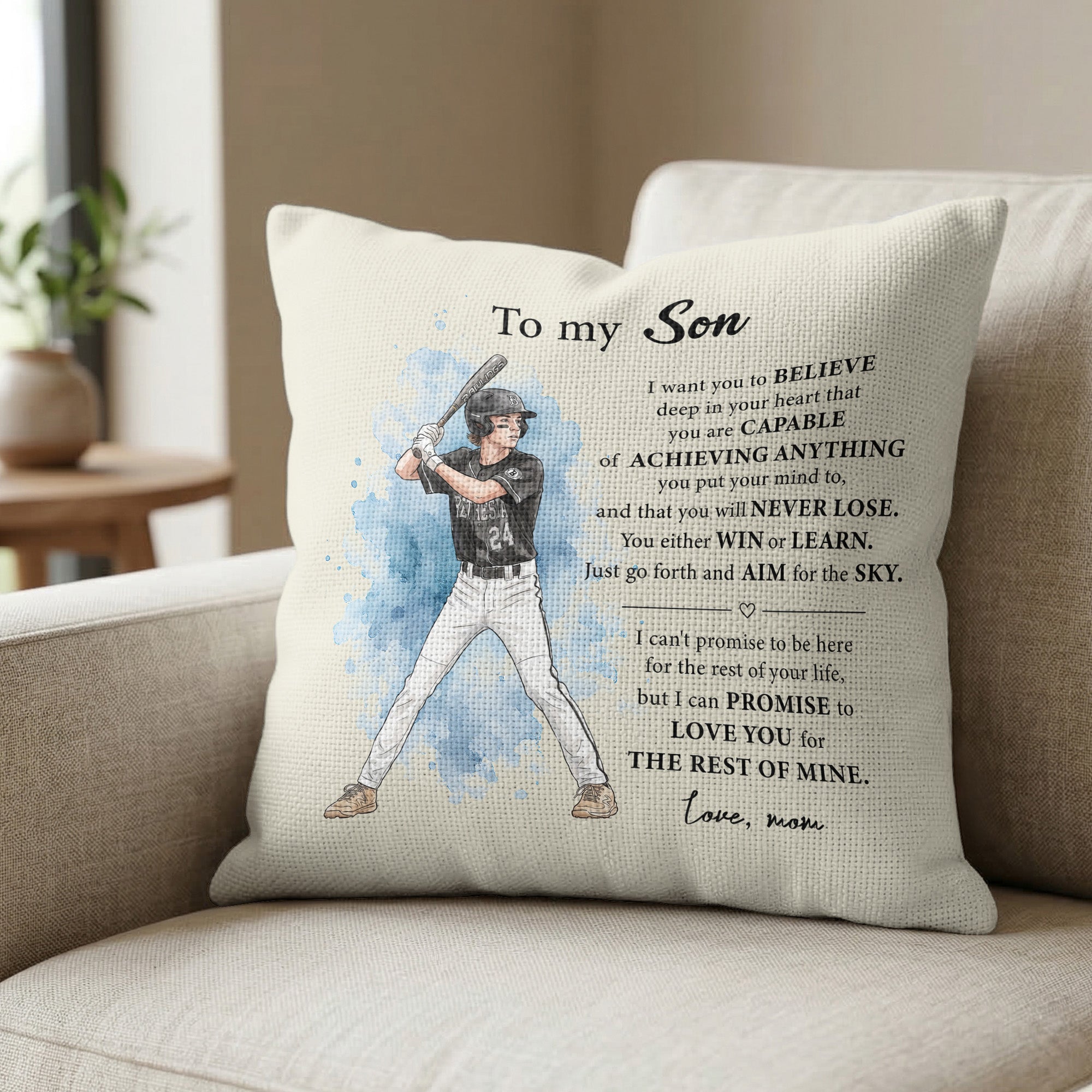 To My Son, Daughter Believe In Yourself , Motivation Gift For Sport Players - Personalized Pillow Cover