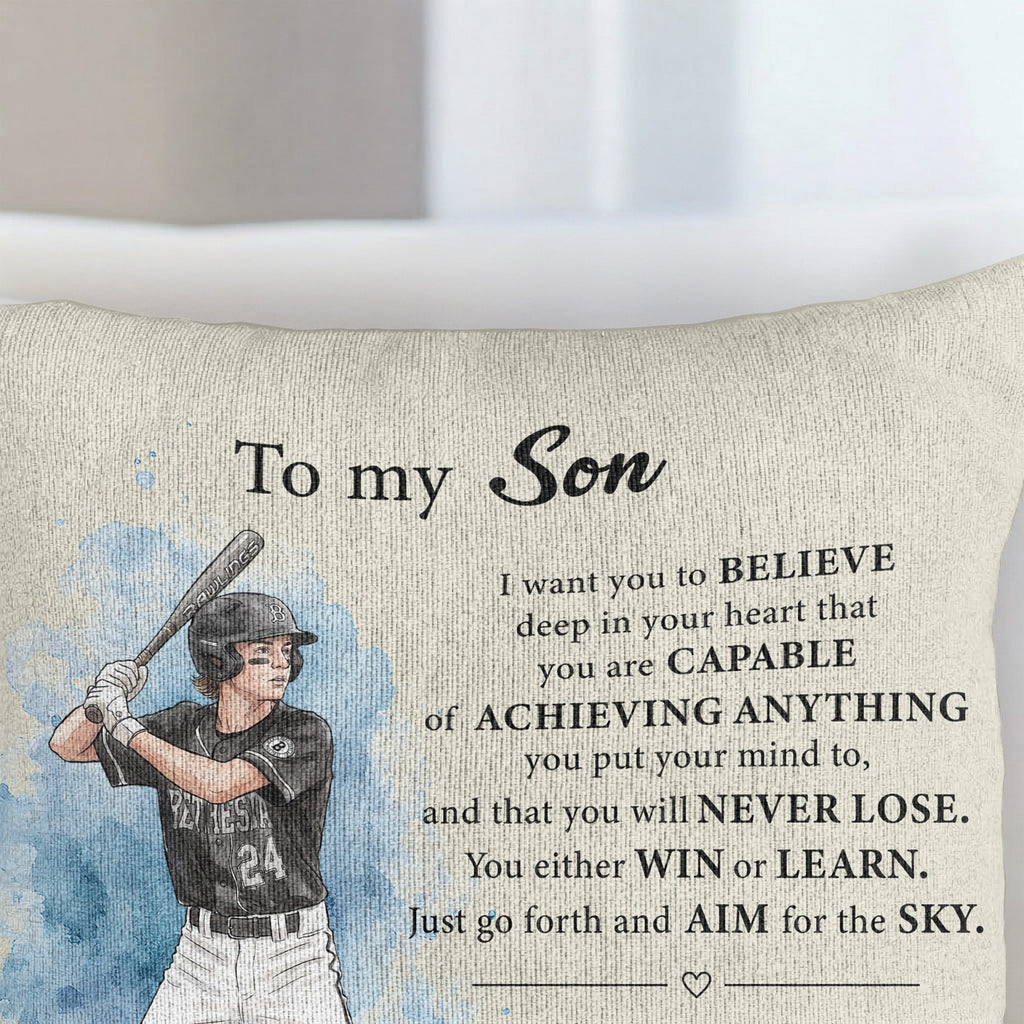 To My Son, Daughter Believe In Yourself , Motivation Gift For Sport Players - Personalized Pillow Cover