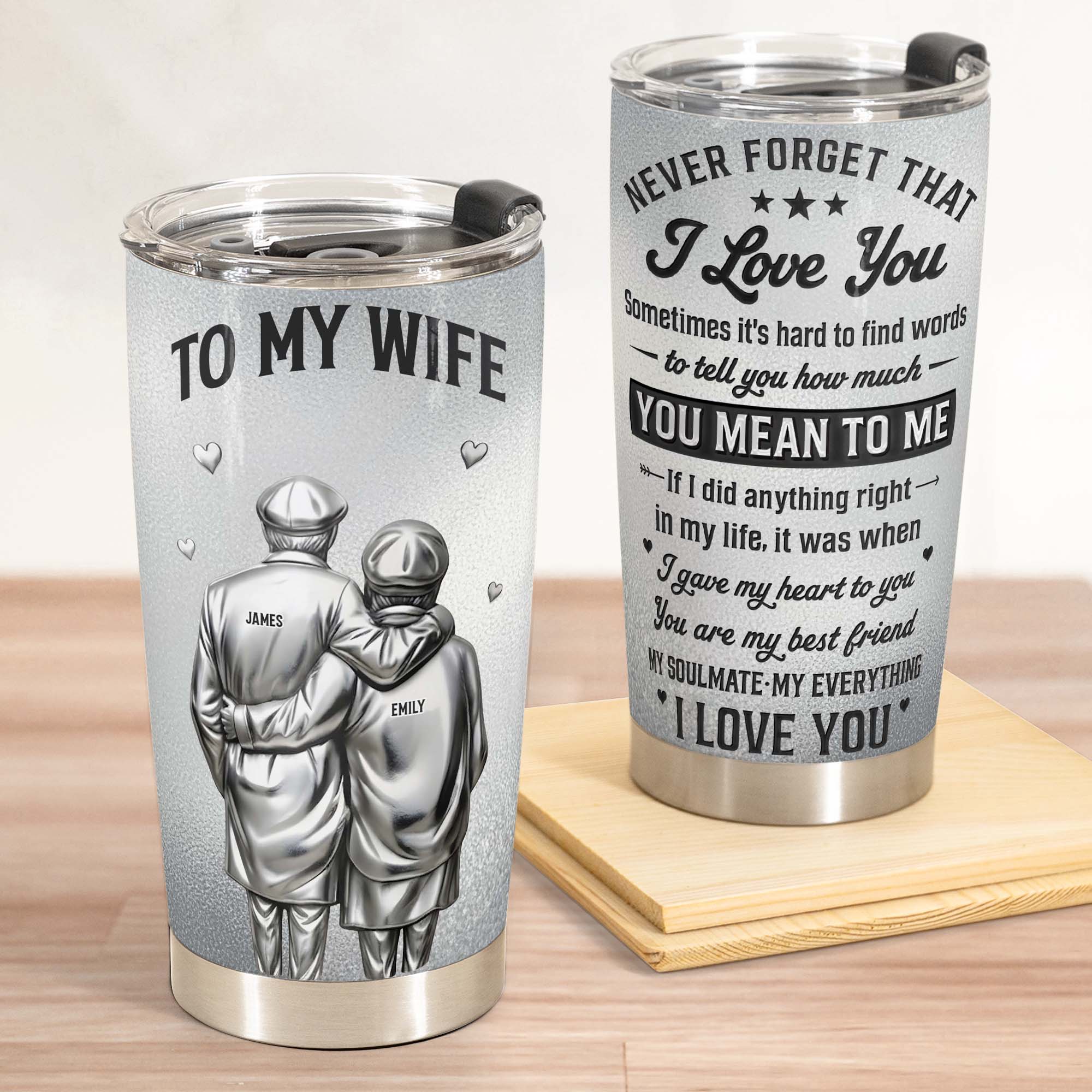 To My Wife I Love You Anniversary Gifts For Her - Personalized Tumbler Cup