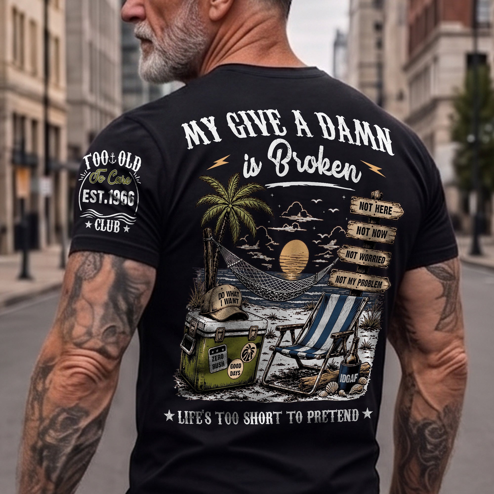 Too Old To Care Club - Funny Gift For Him, Dad, Husband, Boss, Retirement Gifts - Personalized Shirt