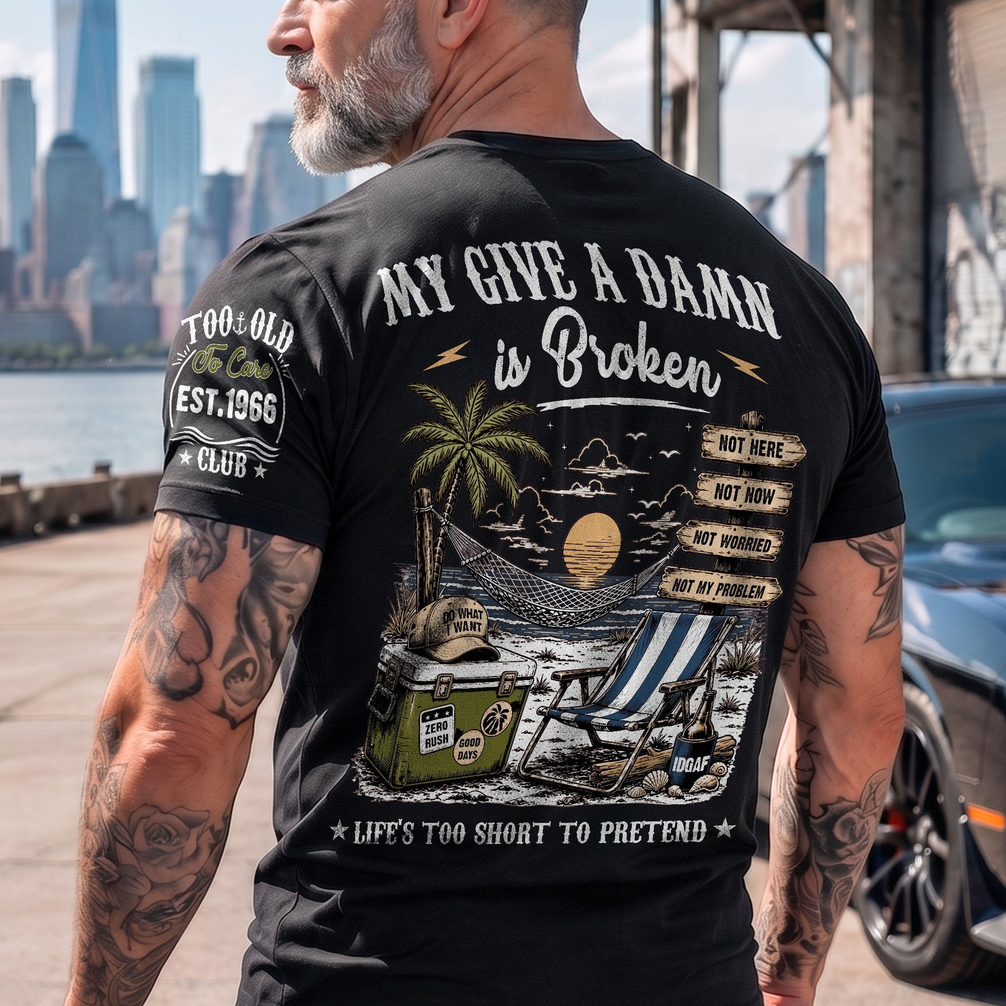 Too Old To Care Club - Funny Gift For Him, Dad, Husband, Boss, Retirement Gifts - Personalized Shirt