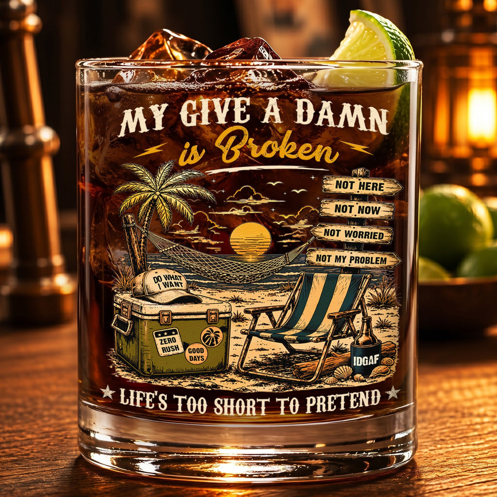 Too Old To Care Club - Funny Gift For Him, Dad, Husband, Boss, Retirement Gifts - Personalized Whiskey Glass