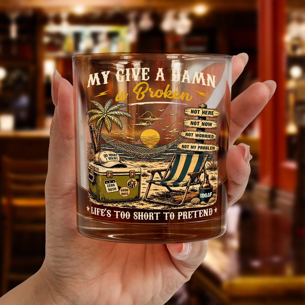 Too Old To Care Club - Funny Gift For Him, Dad, Husband, Boss, Retirement Gifts - Personalized Whiskey Glass
