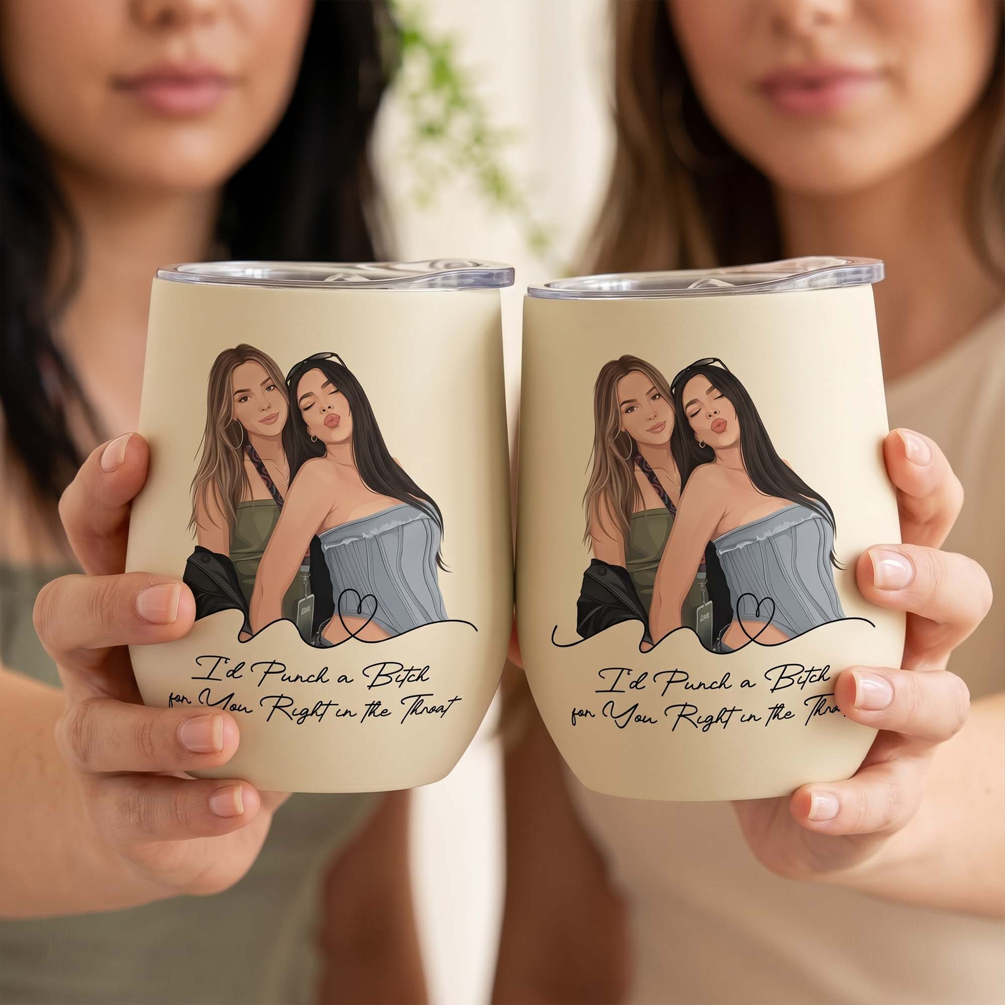 Turn Photo Into Art - Friendship Thank You Gifts - Personalized Wine Tumbler