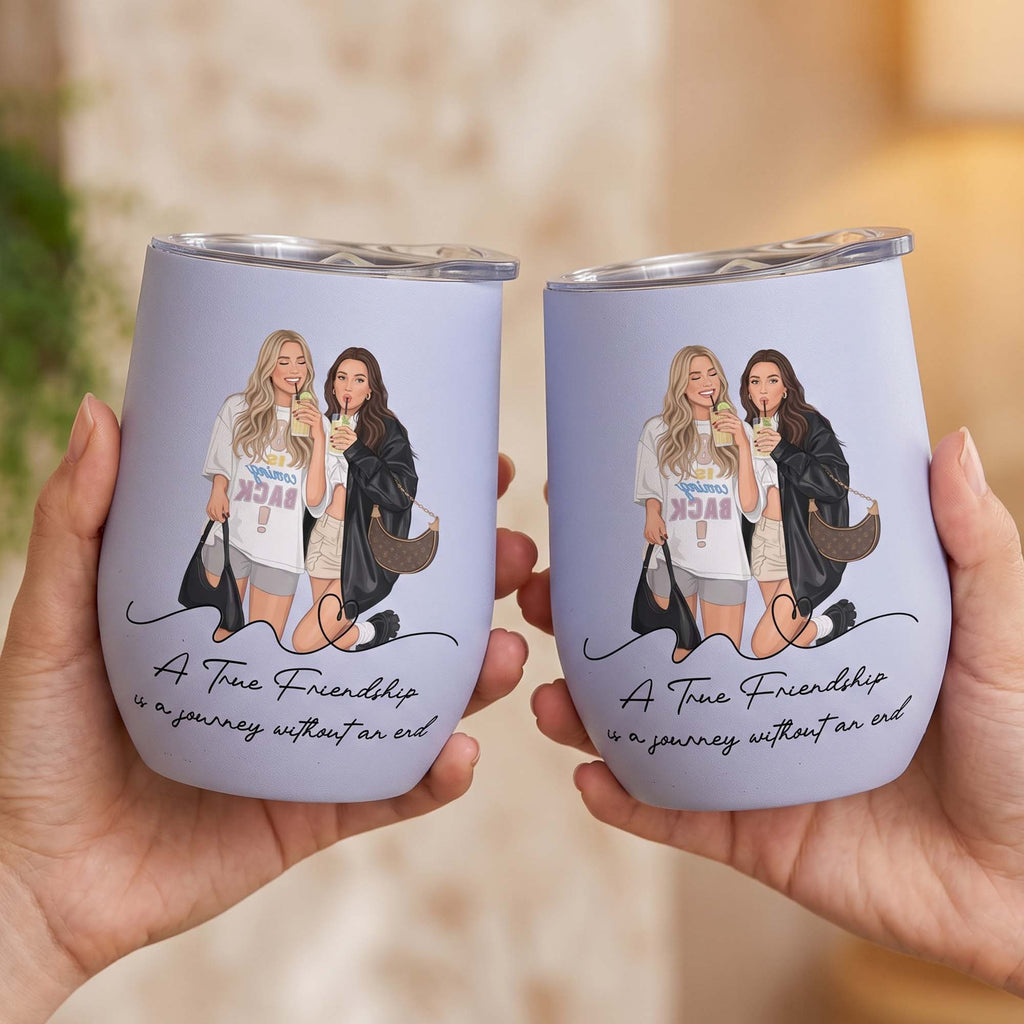 Turn Photo Into Art - Friendship Thank You Gifts - Personalized Wine Tumbler