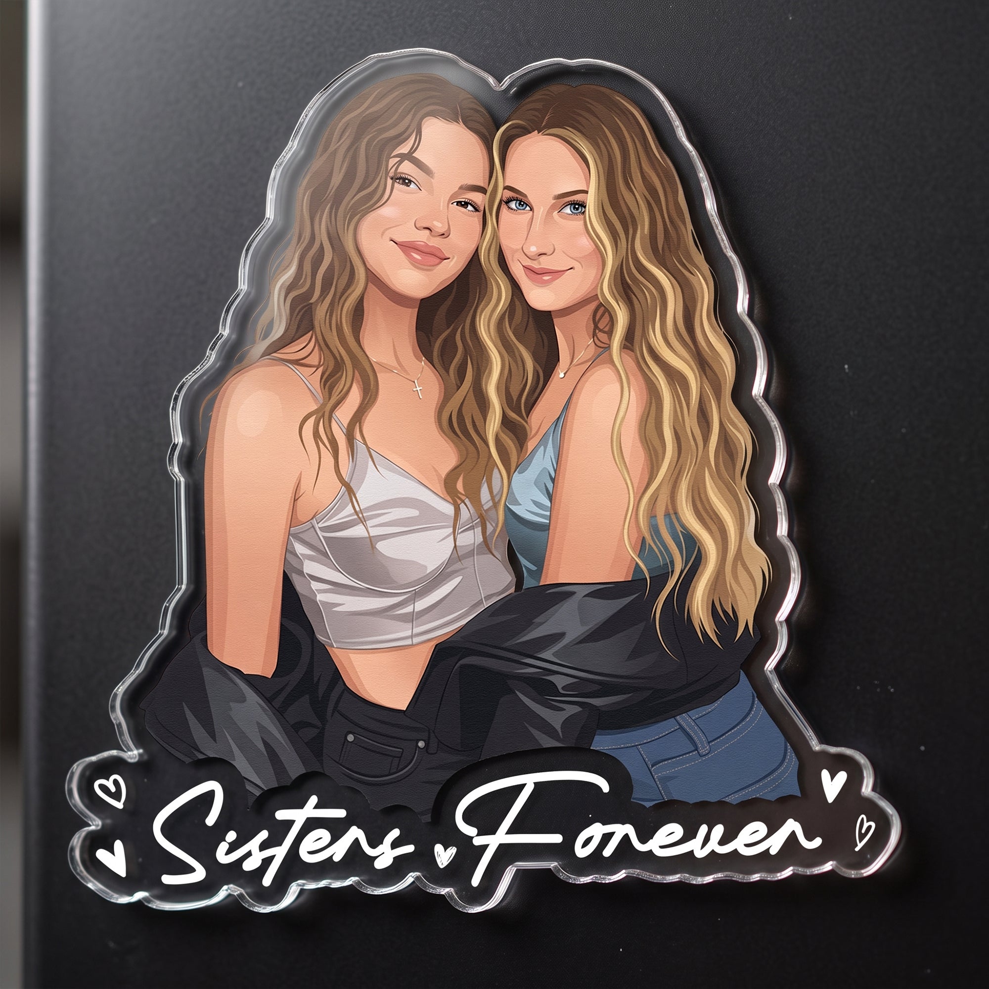 Turn Your Photo Into Art - Besties Forever, Friendship Thank You Gift - Personalized Magnet