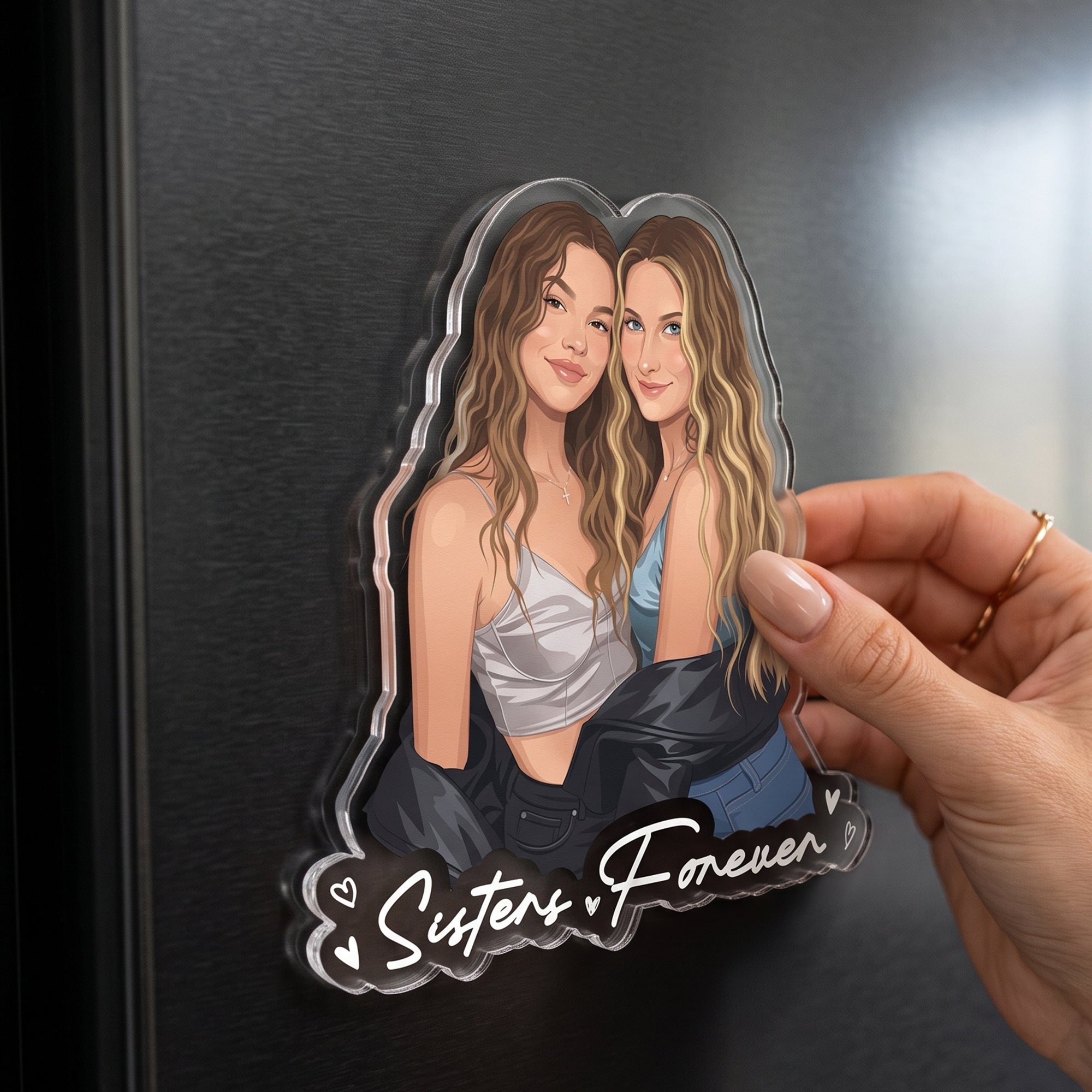 Turn Your Photo Into Art - Besties Forever, Friendship Thank You Gift - Personalized Magnet