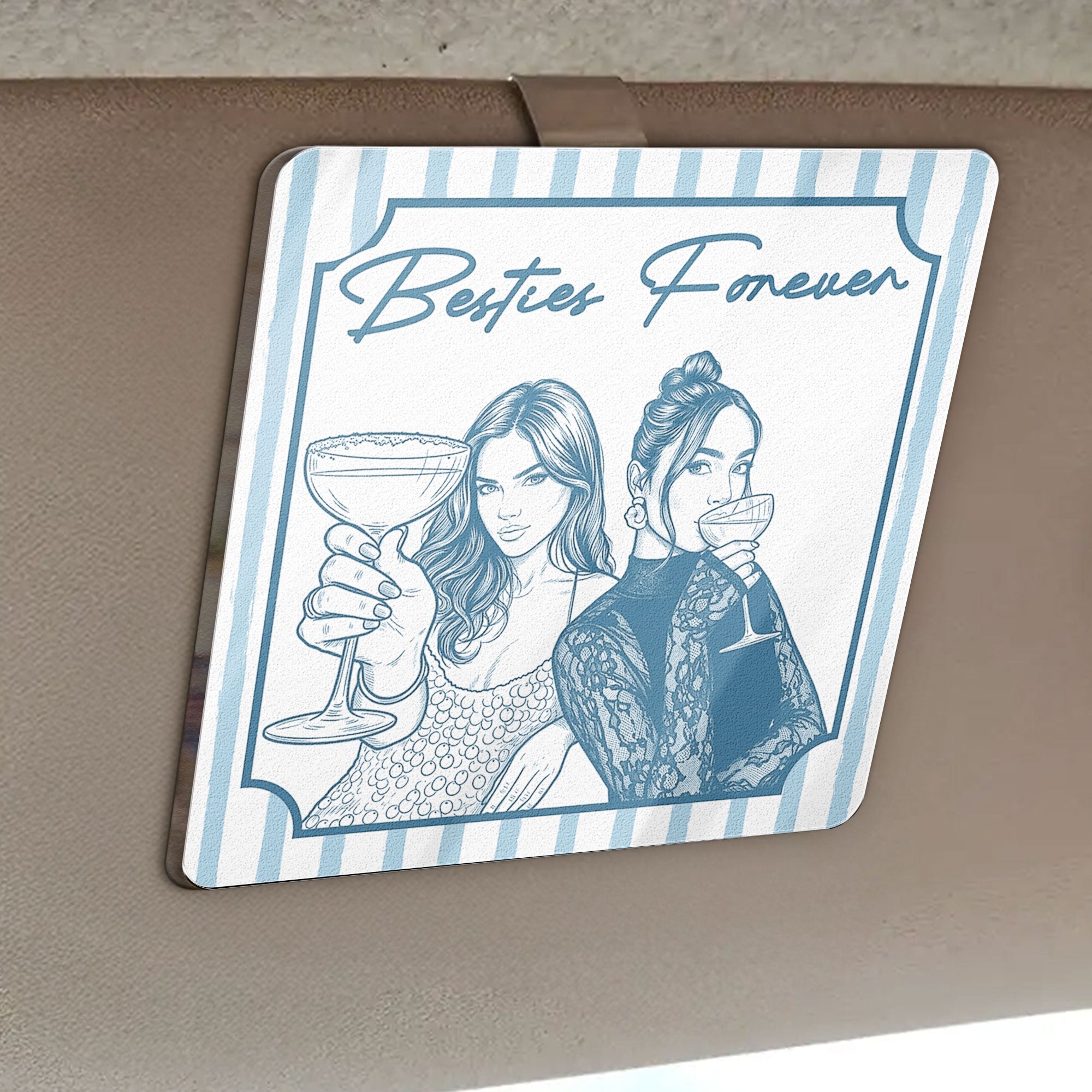 Turn Your Photo Into Art - Friendship Thank You Gift For Besties, Sisters - Personalized Car Visor Clip