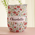 Vintage Birth Flower Wedding Bridesmaid Birthday Gift - Personalized Wine Tumbler