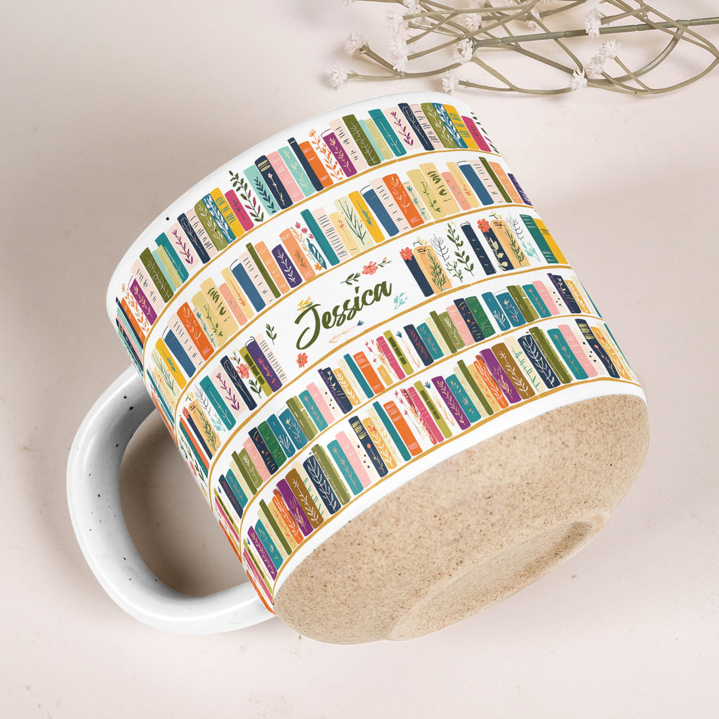 Vintage Bookshelf Library - Personalized Mug