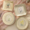 Vintage Custom Birth Flower - Personalized Jewelry Dish