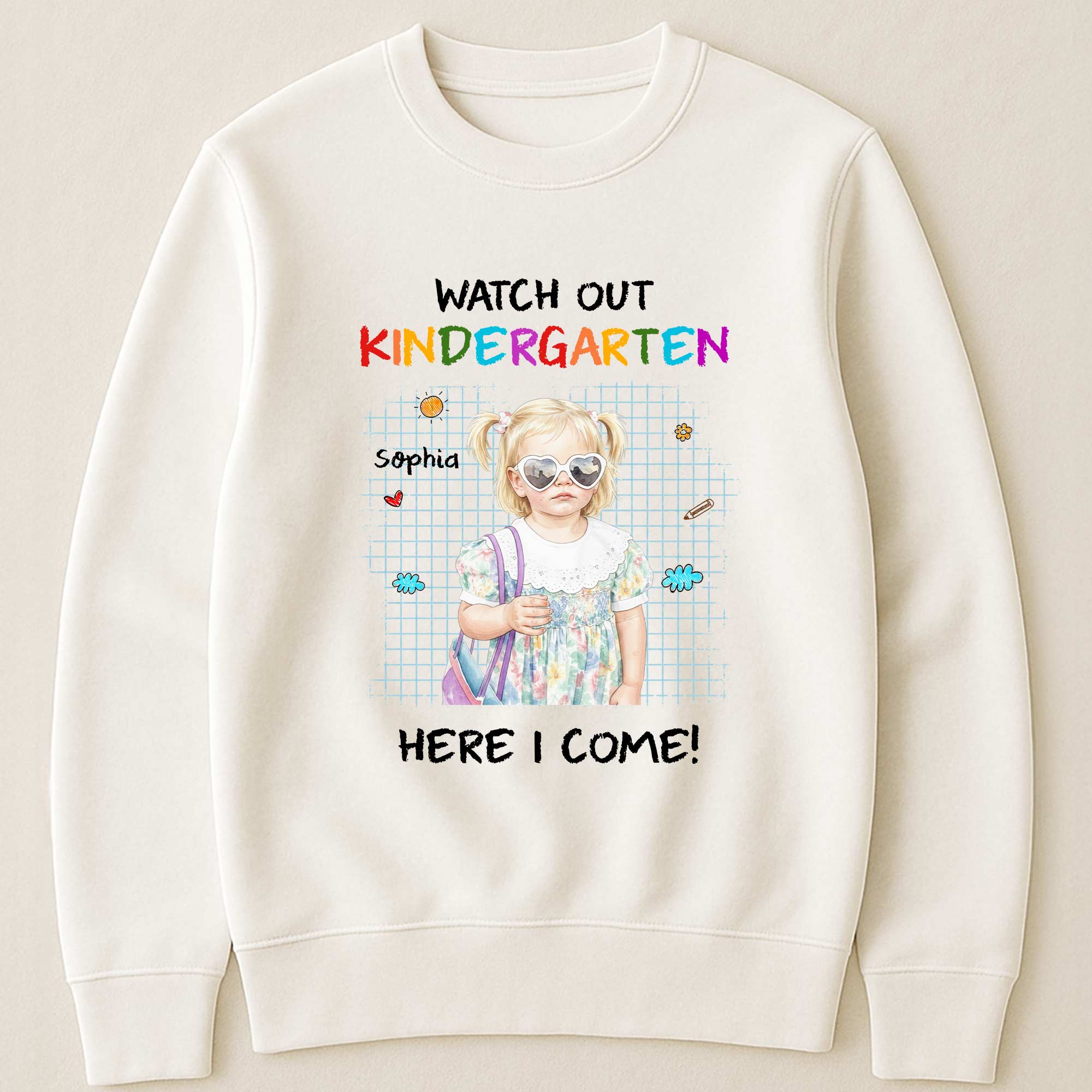 Watch Out School Here I Come Watercolor Style - Personalized Shirt