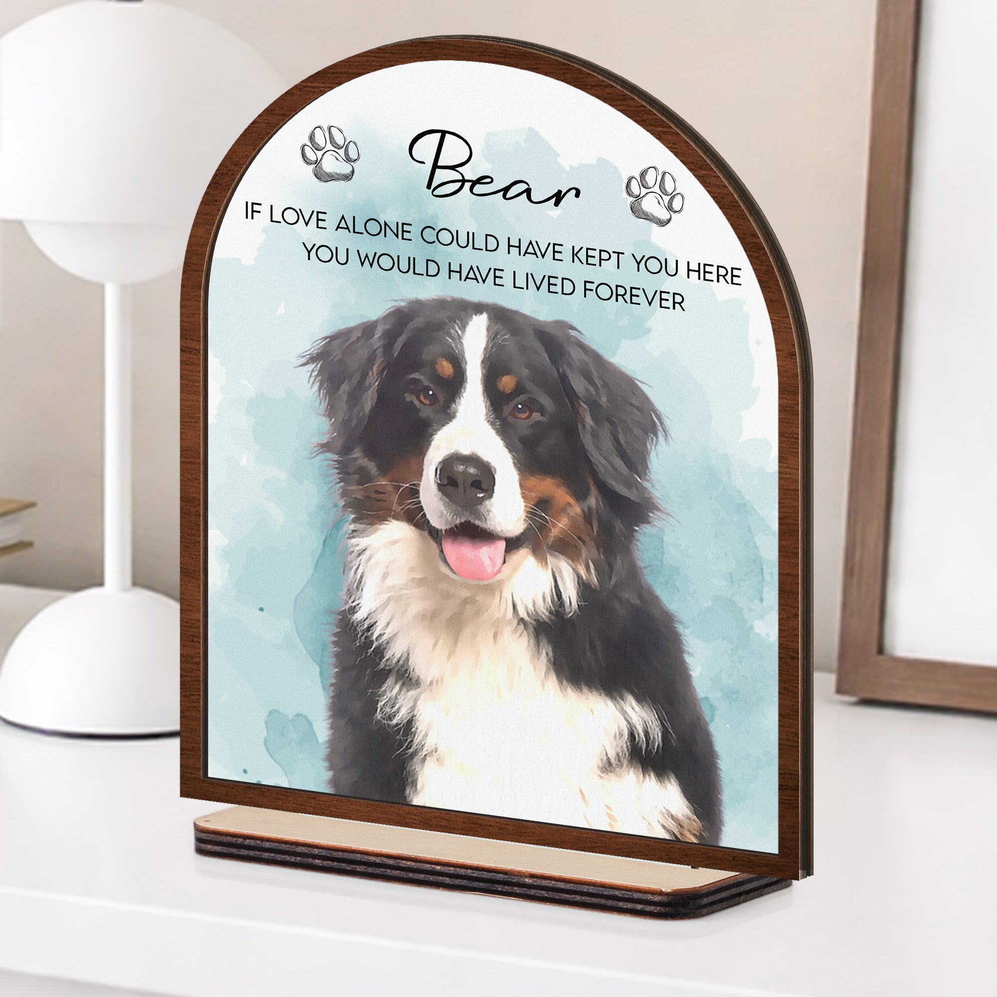 Watercolor Pet Memorial Wooden Sign - Personalized Wooden Plaque