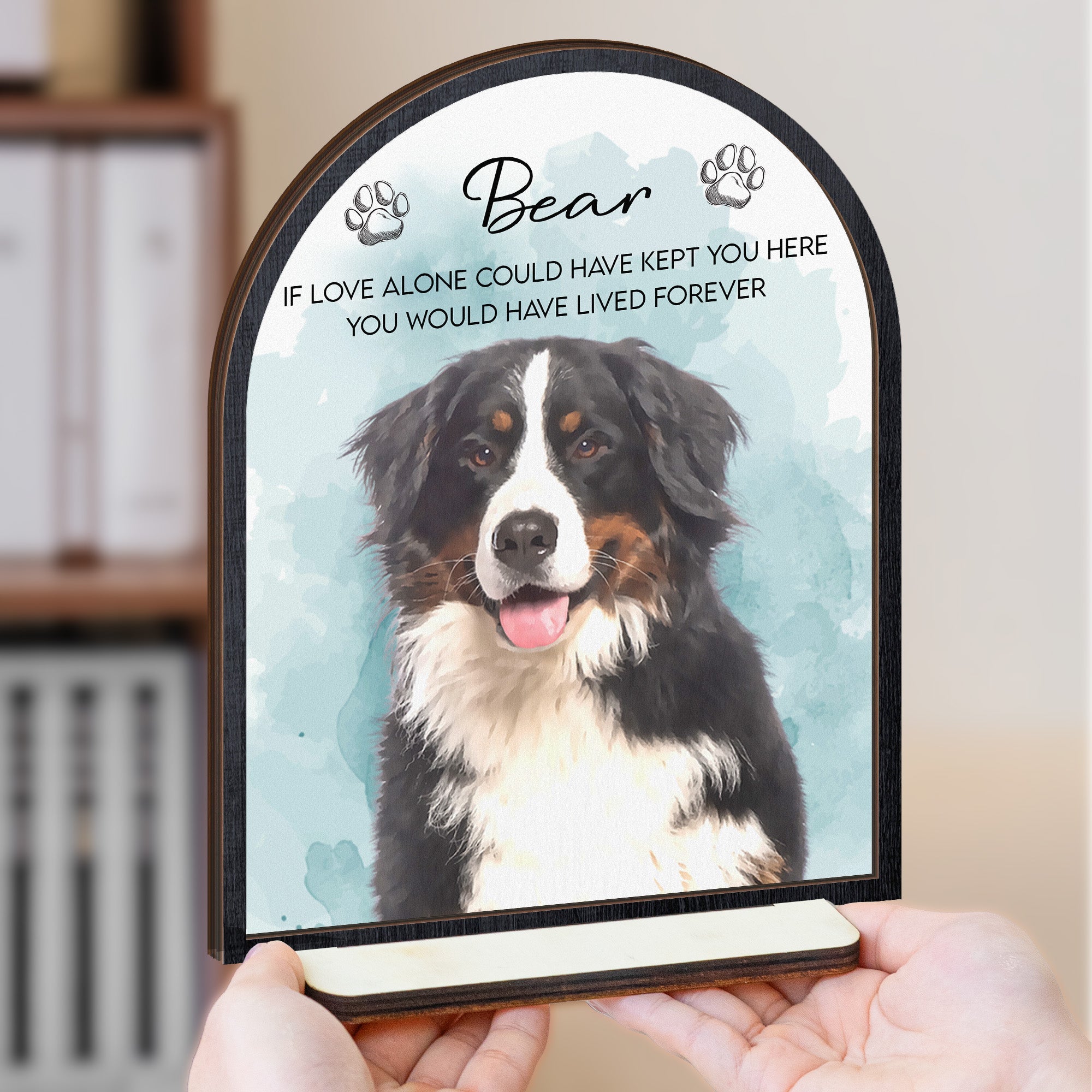 Watercolor Pet Memorial Wooden Sign - Personalized Wooden Plaque