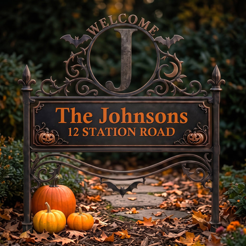 Welcome Family Name Monogram - Personalized Garden Stake