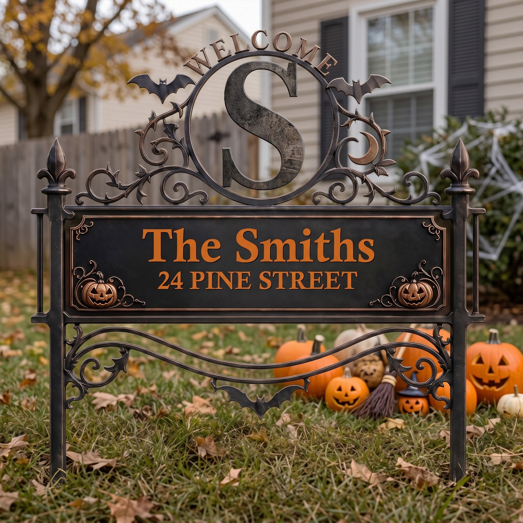 Welcome Family Name Monogram - Personalized Garden Stake