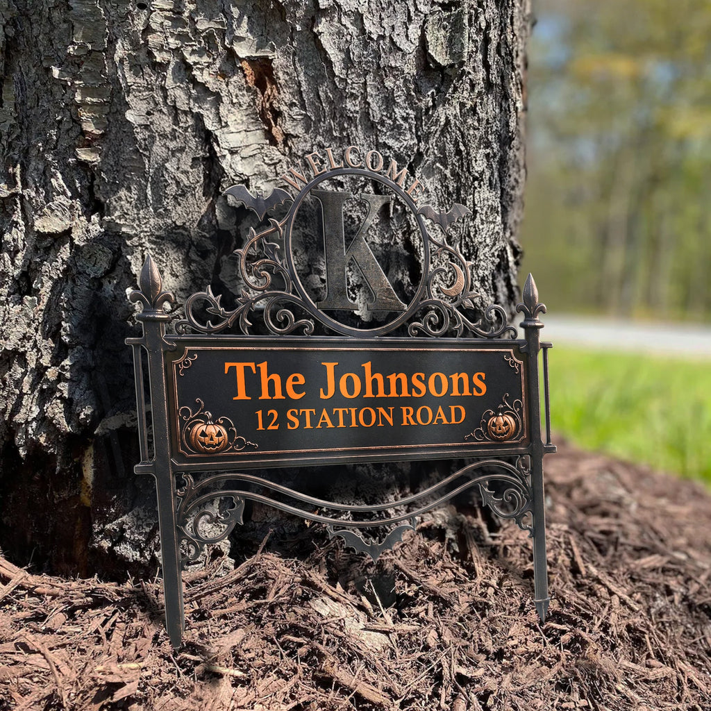 Welcome Family Name Monogram - Personalized Garden Stake