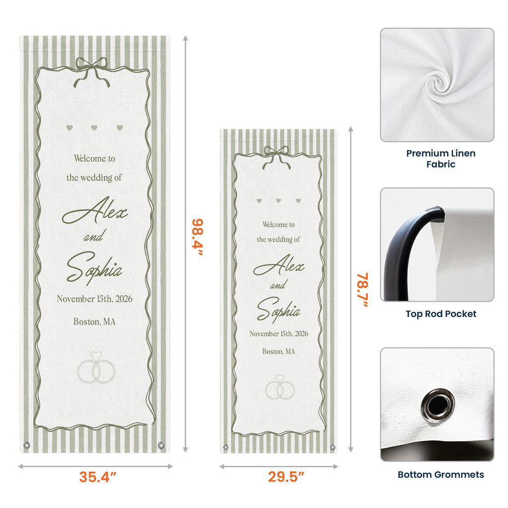 Welcome To The Wedding Of Wedding Sign Striped Style - Personalized Welcome Sign