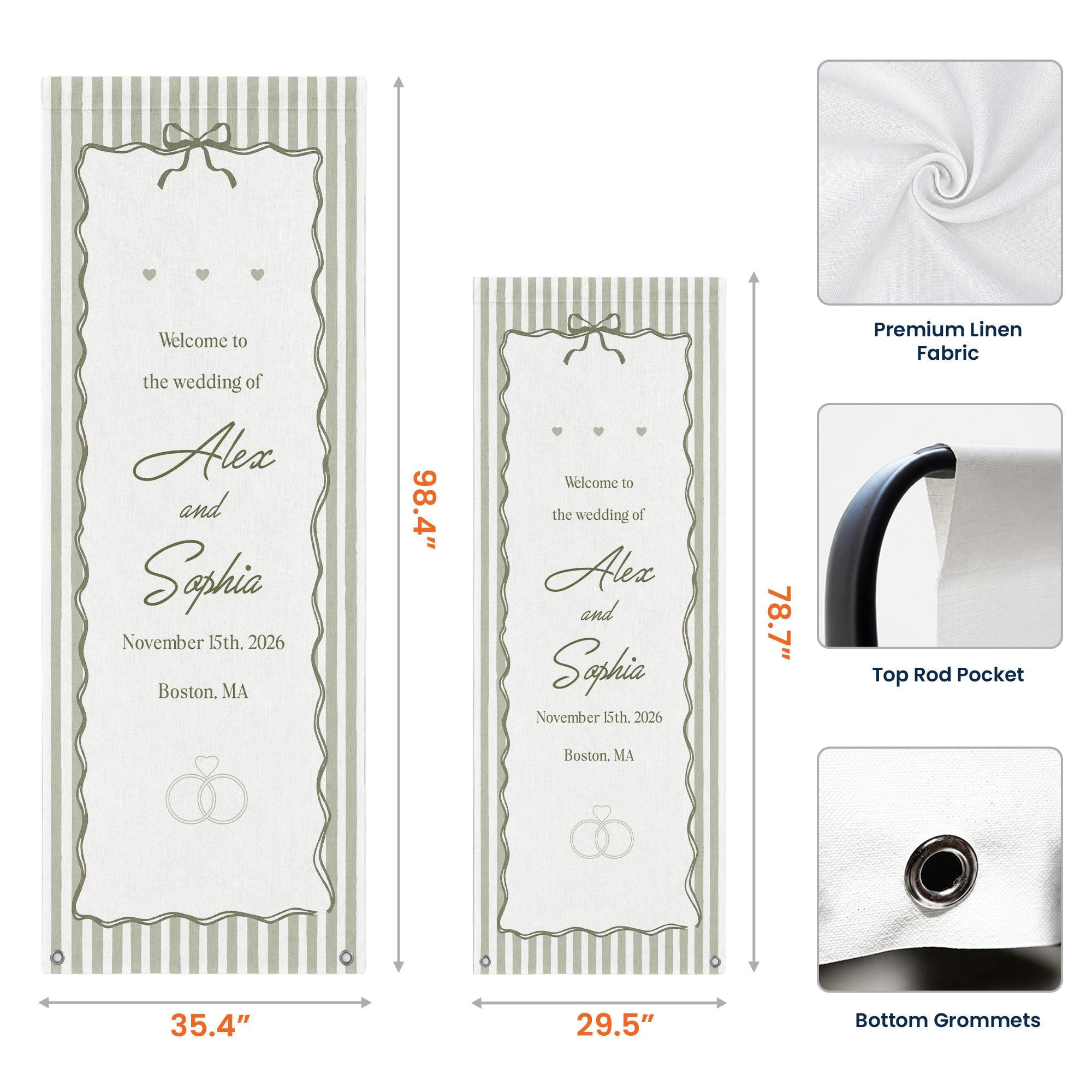 Welcome To The Wedding Of Wedding Sign Striped Style - Personalized Welcome Sign