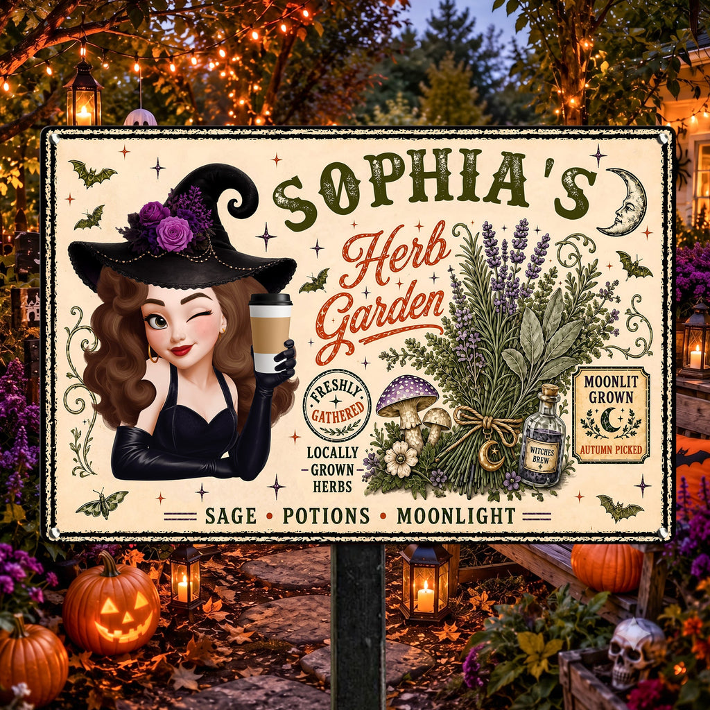 Witch Herb Garden - Personalized Metal Sign