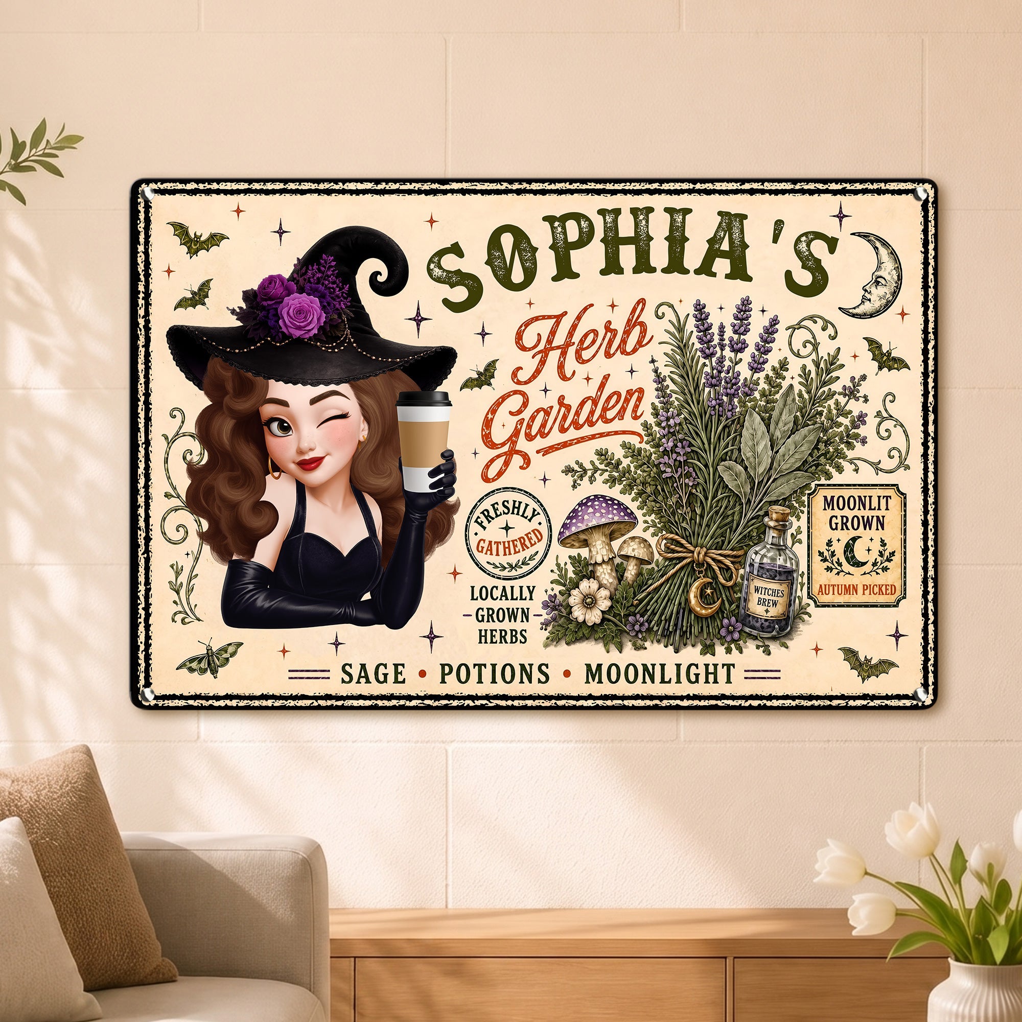 Witch Herb Garden - Personalized Metal Sign