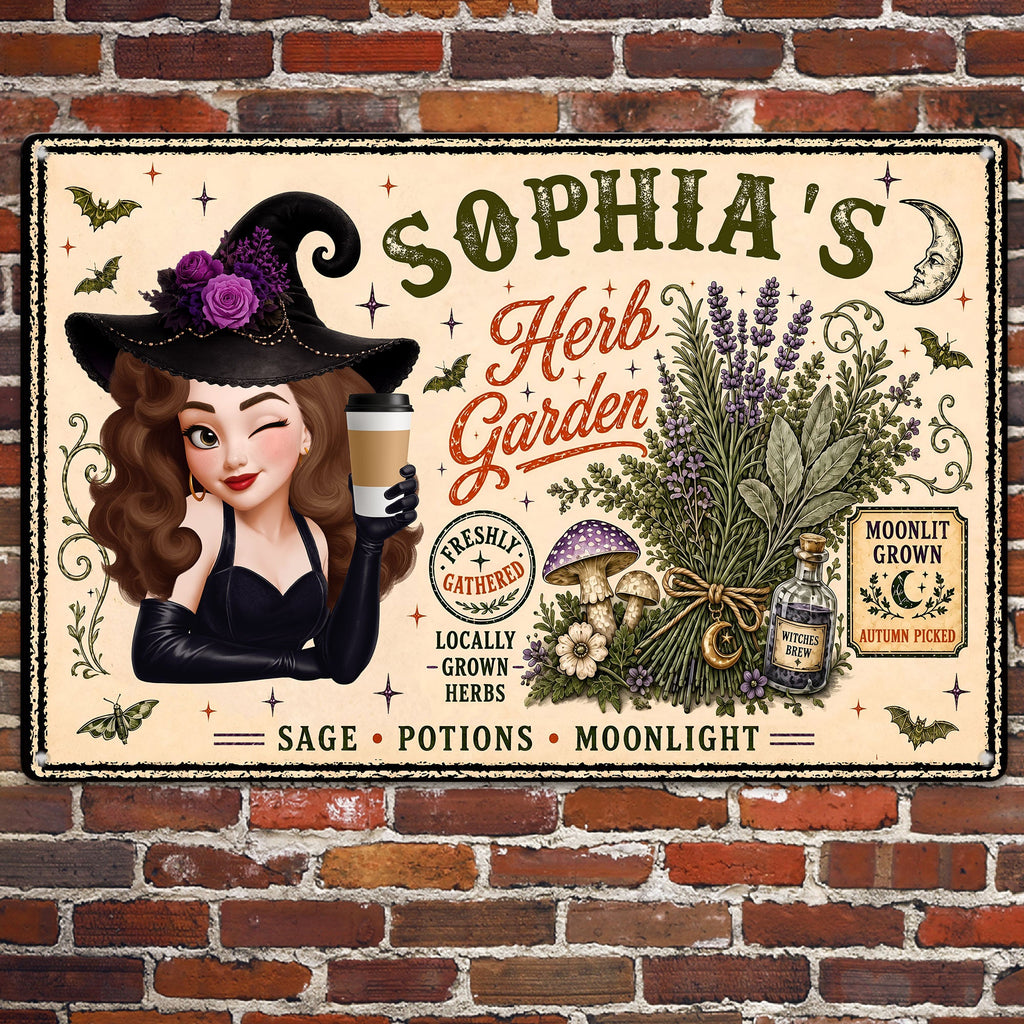 Witch Herb Garden - Personalized Metal Sign