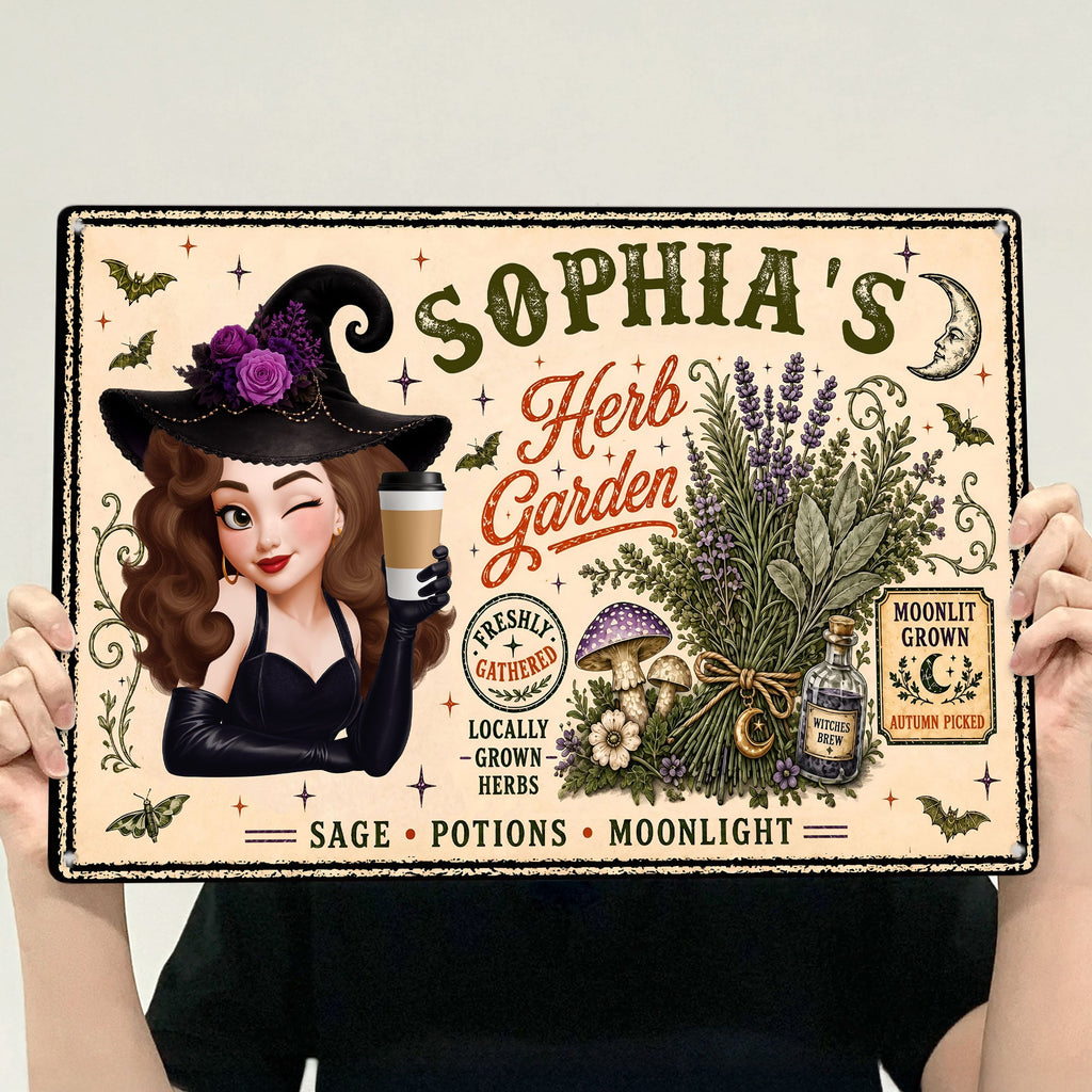Witch Herb Garden - Personalized Metal Sign