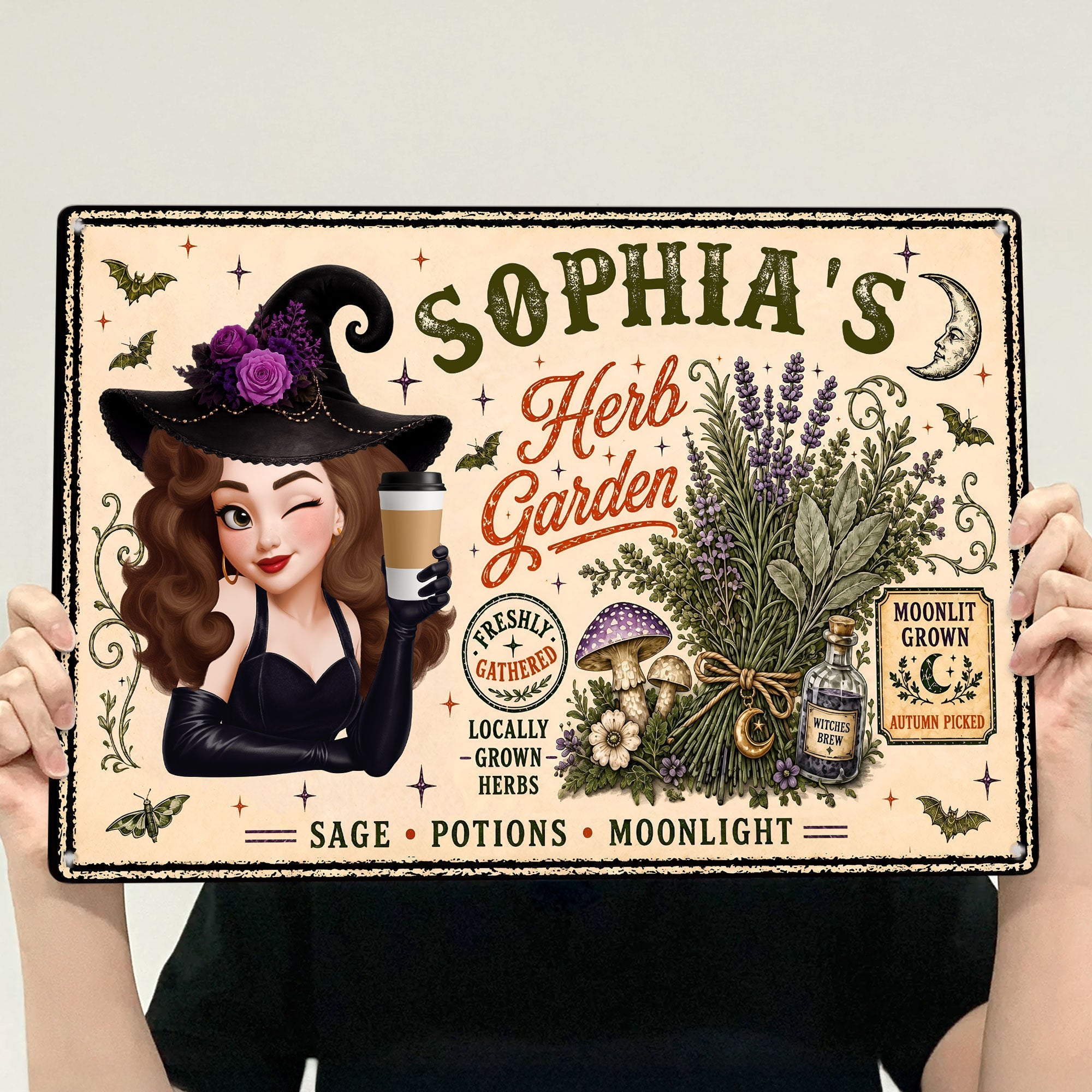 Witch Herb Garden - Personalized Metal Sign