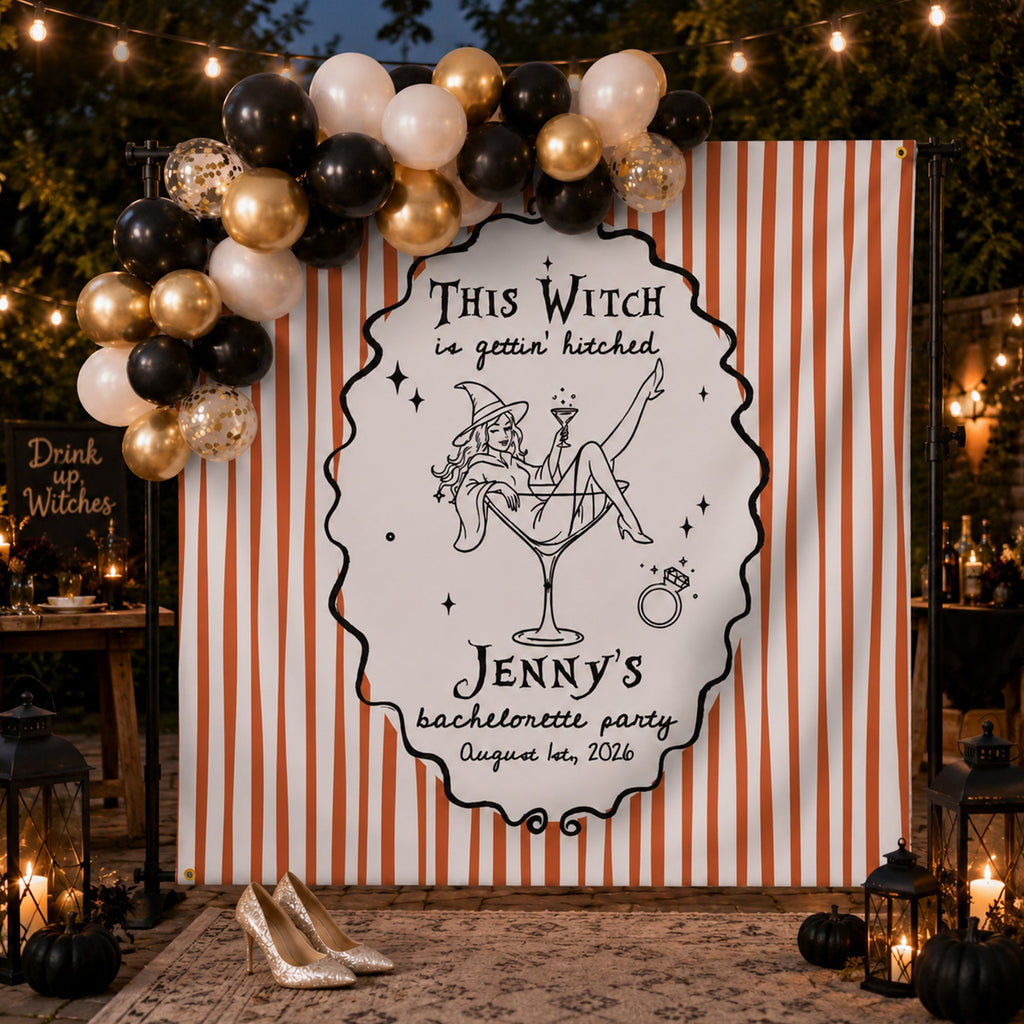 Witches Bachelorette Party - Personalized Backdrop
